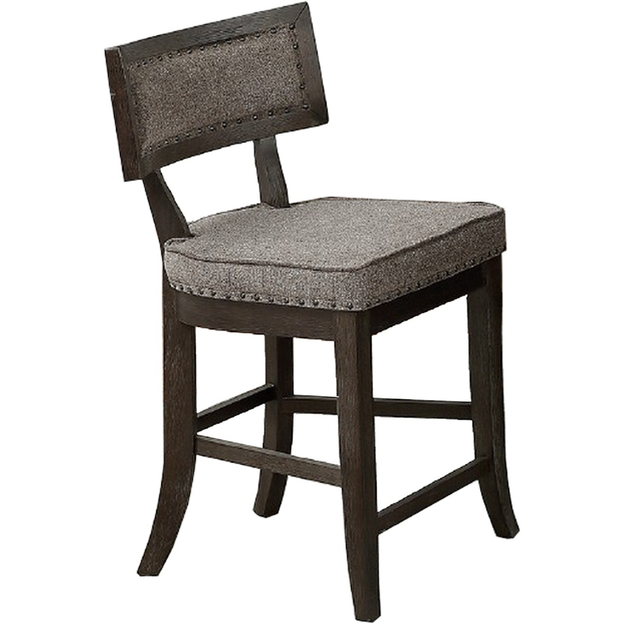 Curved Top Wooden High Chair with Flared Legs, Set of 2, Gray