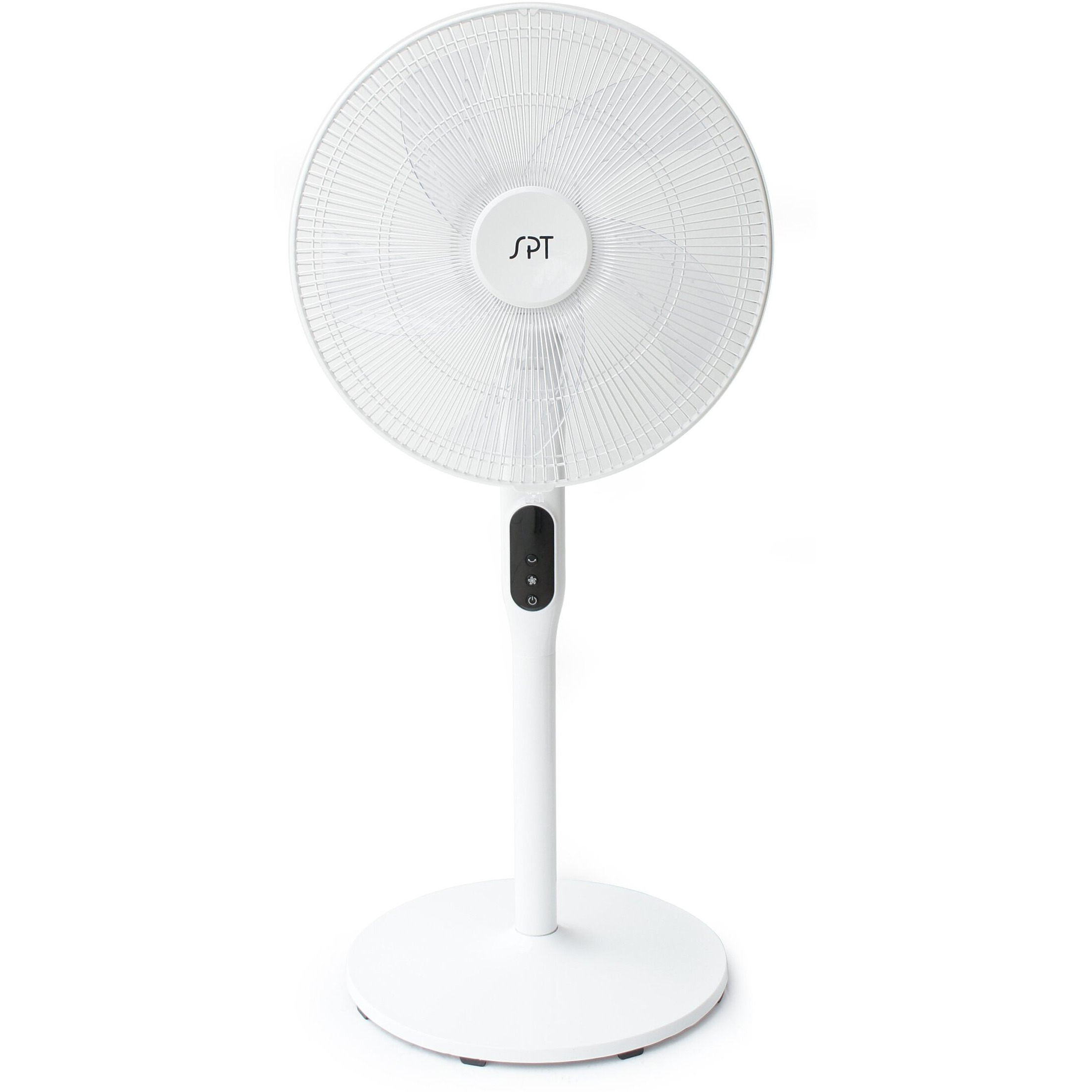16" DC-Motor Energy Saving Stand Fan with Remote and timer-Piano White
