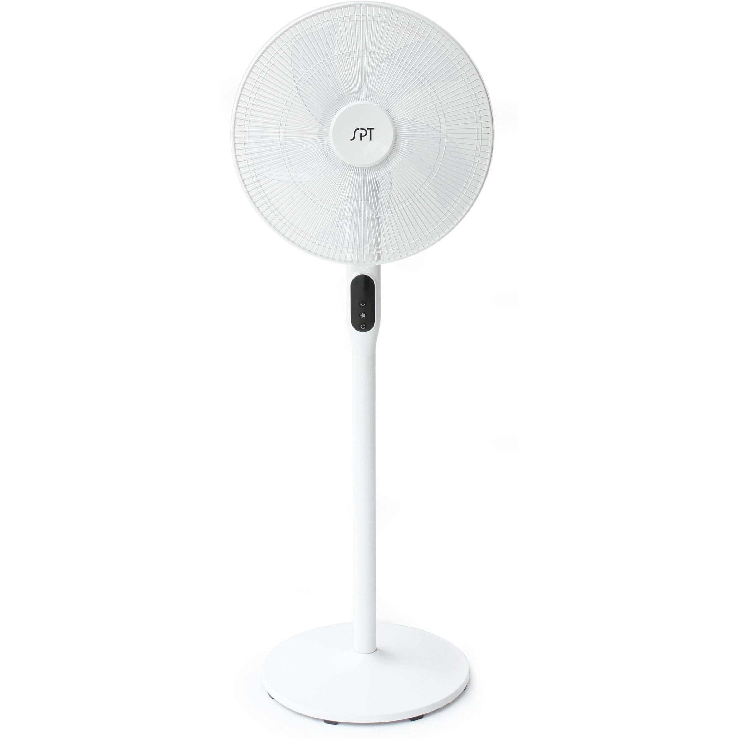 16" DC-Motor Energy Saving Stand Fan with Remote and timer-Piano White