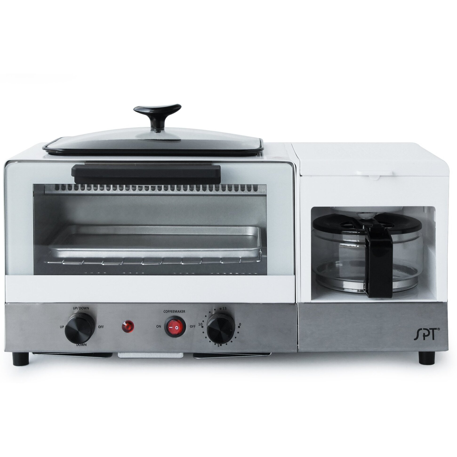 3-in-1 Breakfast Maker, Stainless Steel & White