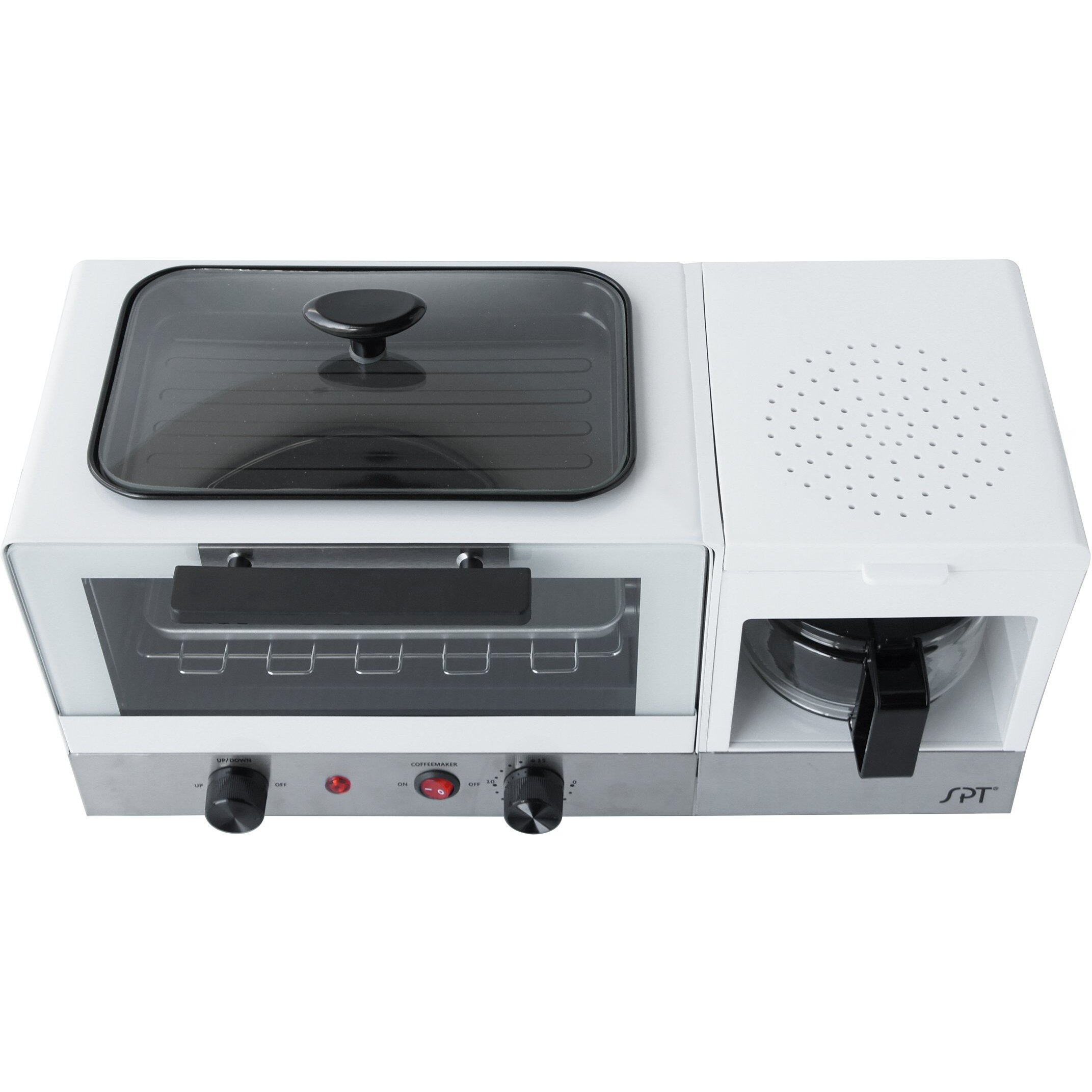 3-in-1 Breakfast Maker, Stainless Steel & White