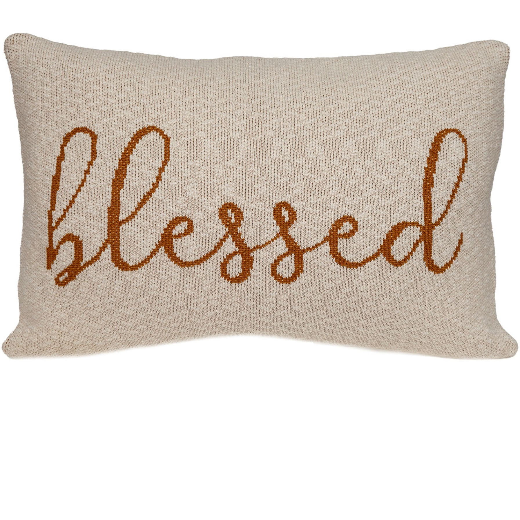 Parkland Collection Blessed Transitional Beige Throw Pillow