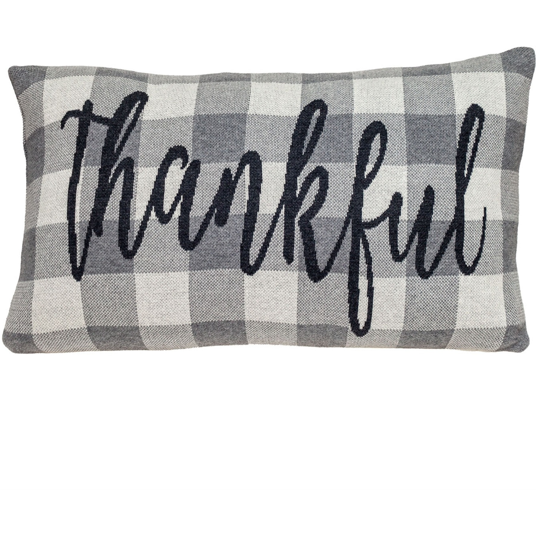 Parkland Collection Grey_Thankful Transitional Grey Throw Pillow