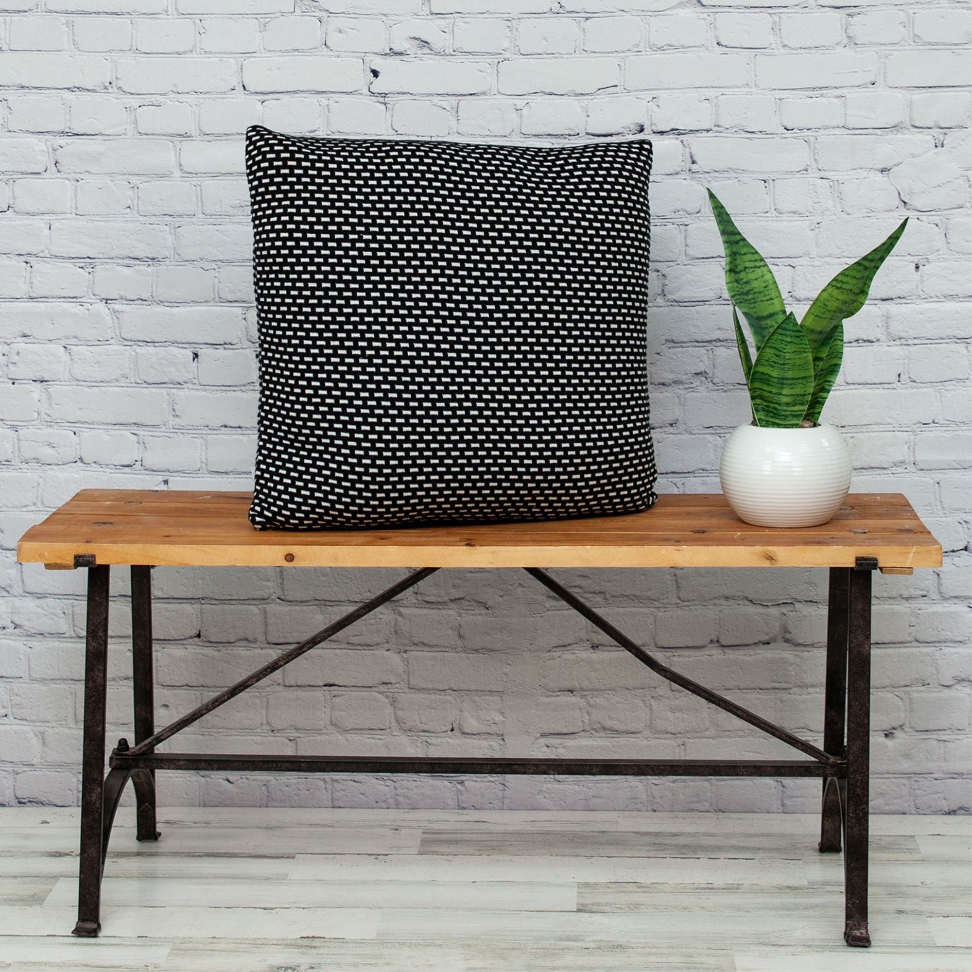 Parkland Collection Tuxedo Transitional Black Throw Pillow