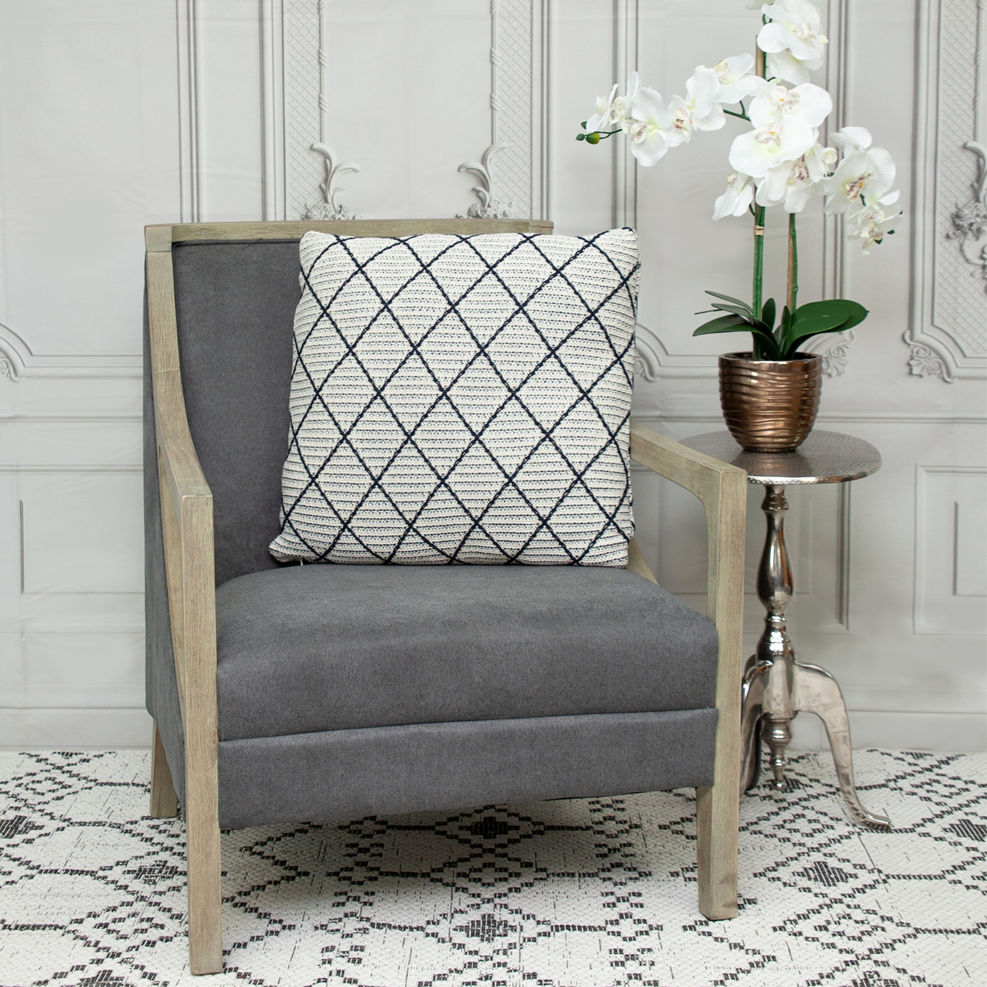 Parkland Collection Grove Transitional Beige/Cream Throw Pillow