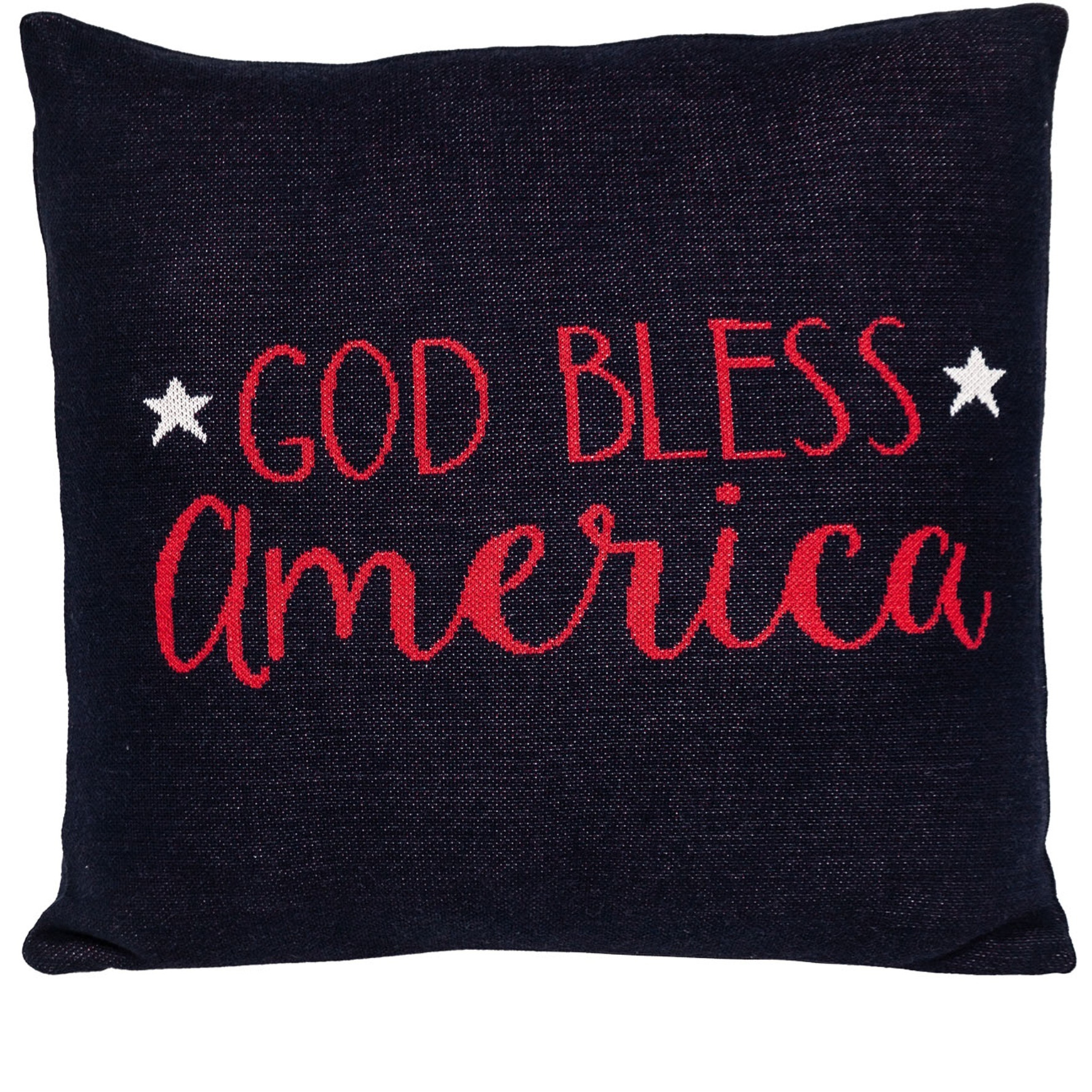 Parkland Collection God Bless America Transitional Navy Blue Throw Pillow