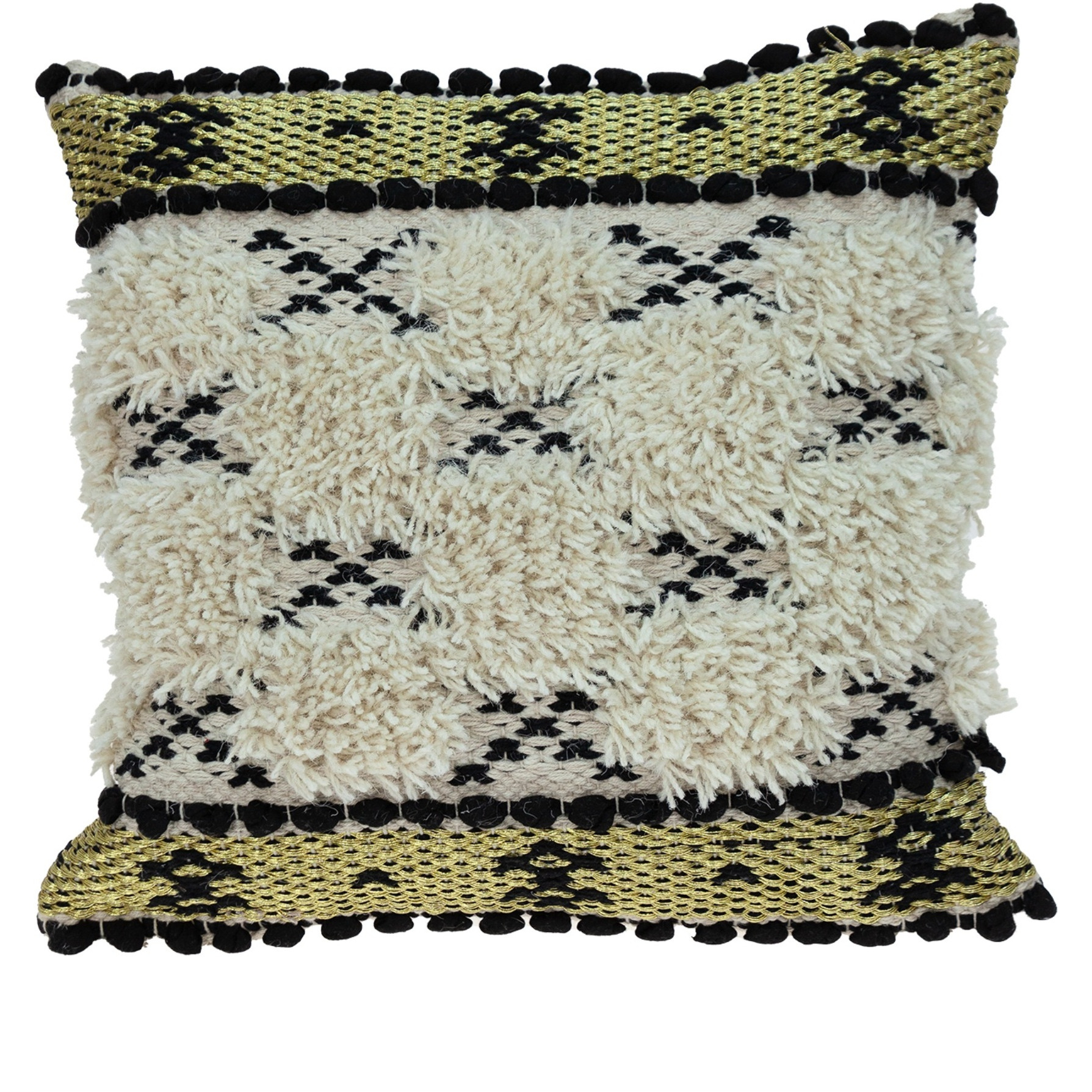 Parkland Collection Leopold Transitional Ivory Throw Pillow