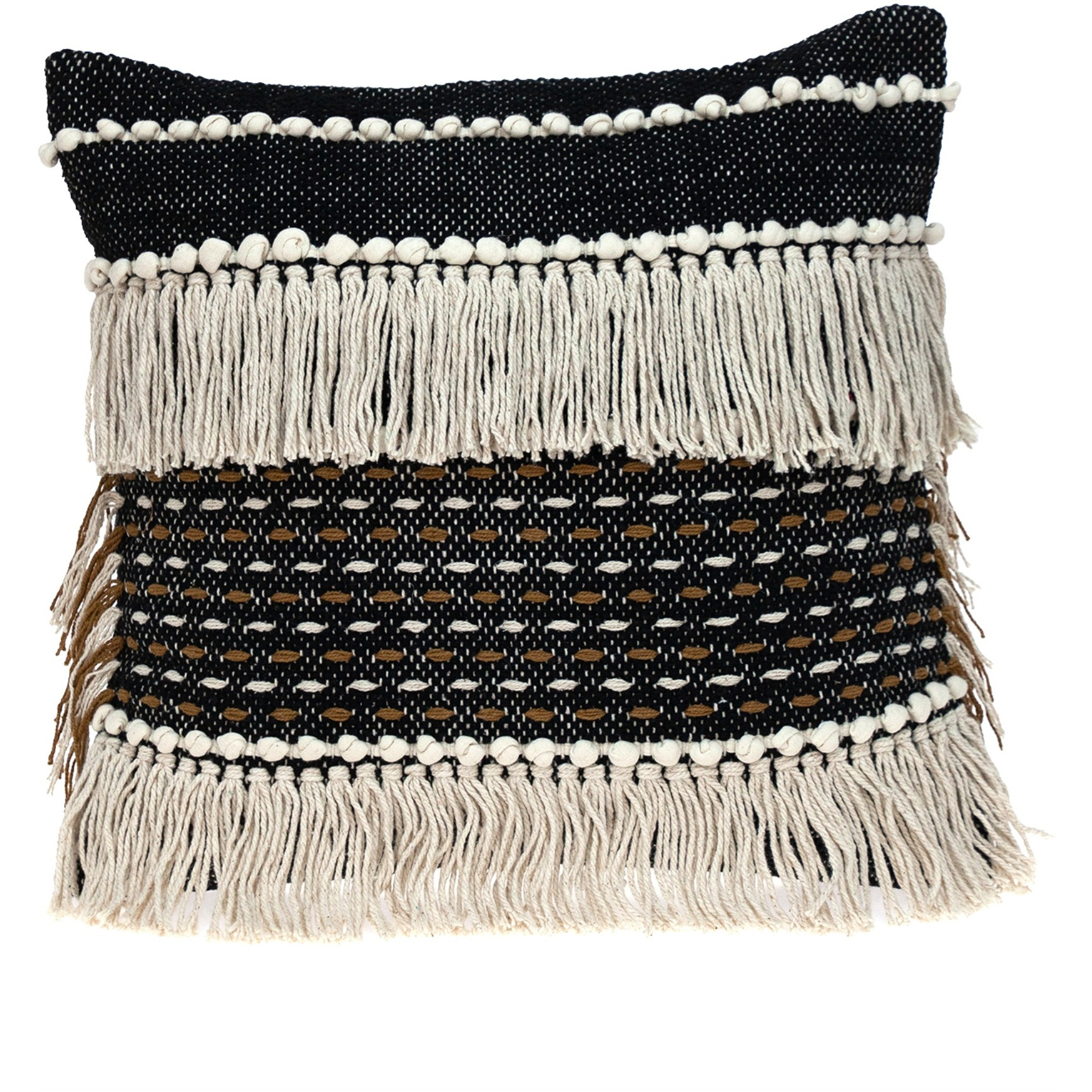 Parkland Collection Marley Transitional Black Throw Pillow