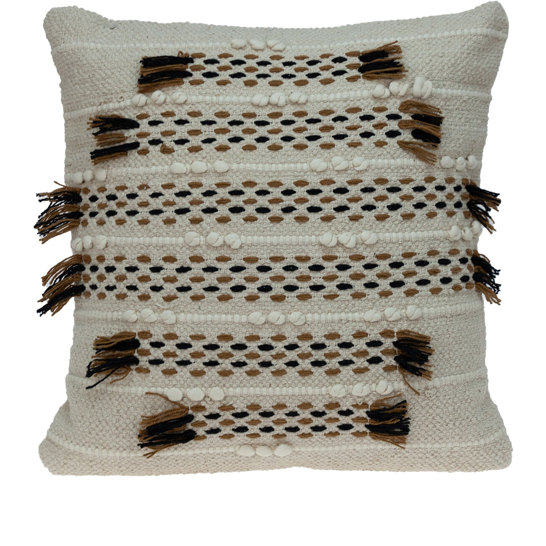 Parkland Collection Jace Transitional Beige Throw Pillow