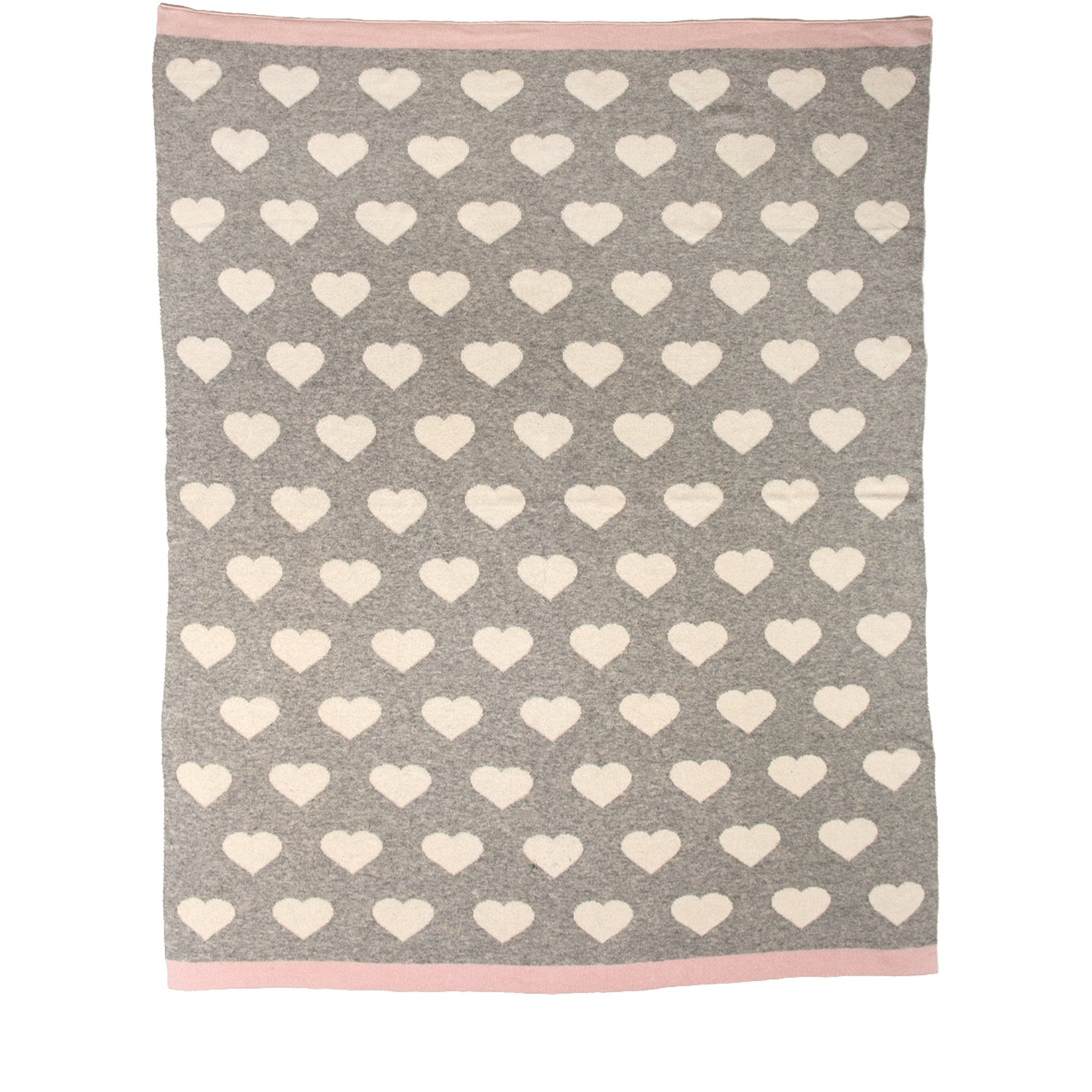 Parkland Collection Heartcloud Transitional Light Grey Knitted 32" X 40"  Baby Blanket