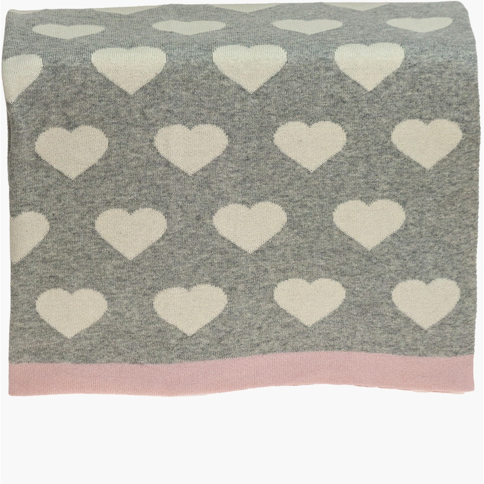 Parkland Collection Heartcloud Transitional Light Grey Knitted 32" X 40"  Baby Blanket