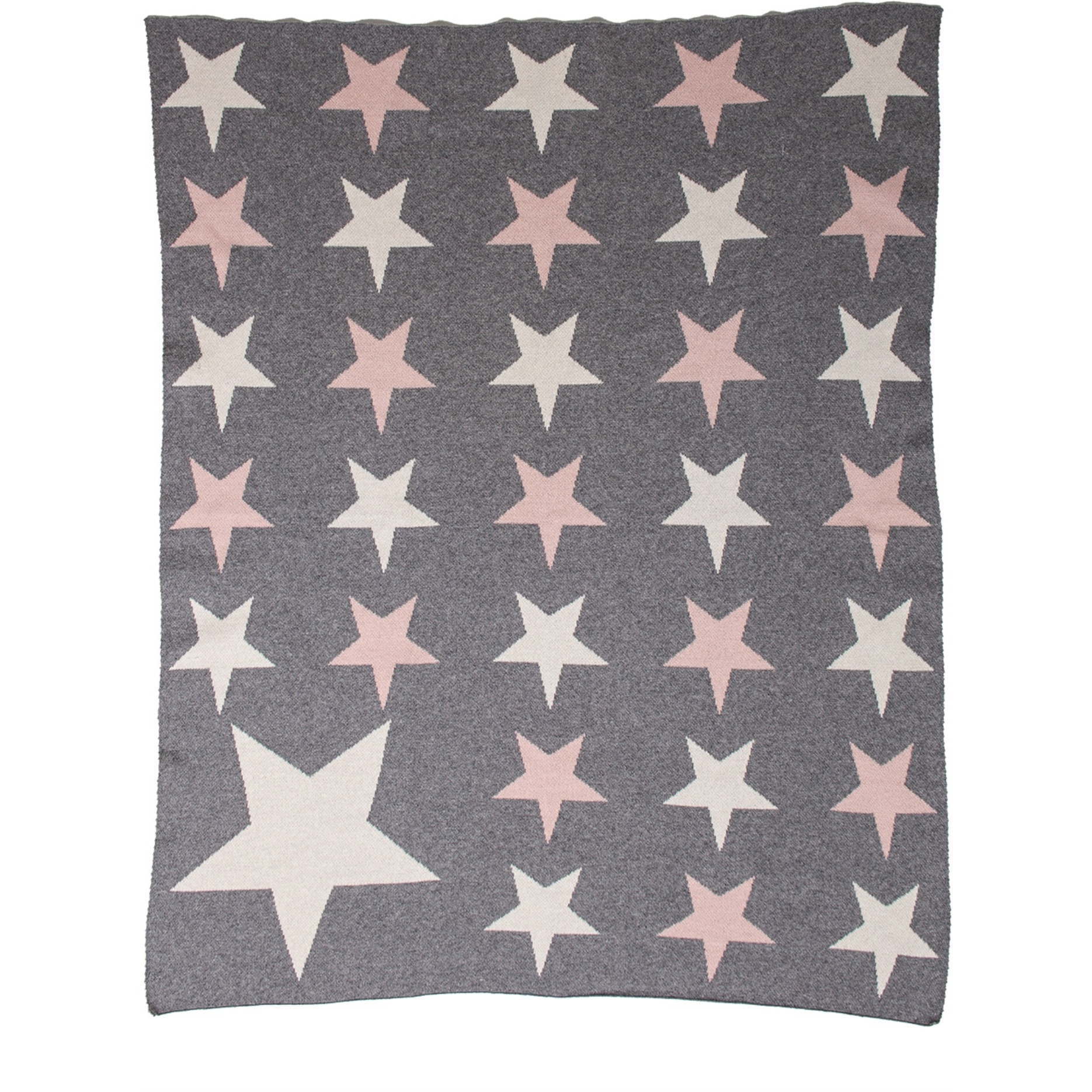 Parkland Collection Twinkle Stars Transitional Light Grey Knitted 32" X 40"  Baby Blanket