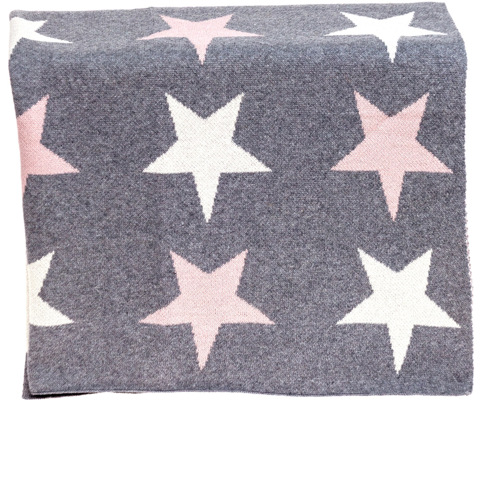 Parkland Collection Twinkle Stars Transitional Light Grey Knitted 32" X 40"  Baby Blanket
