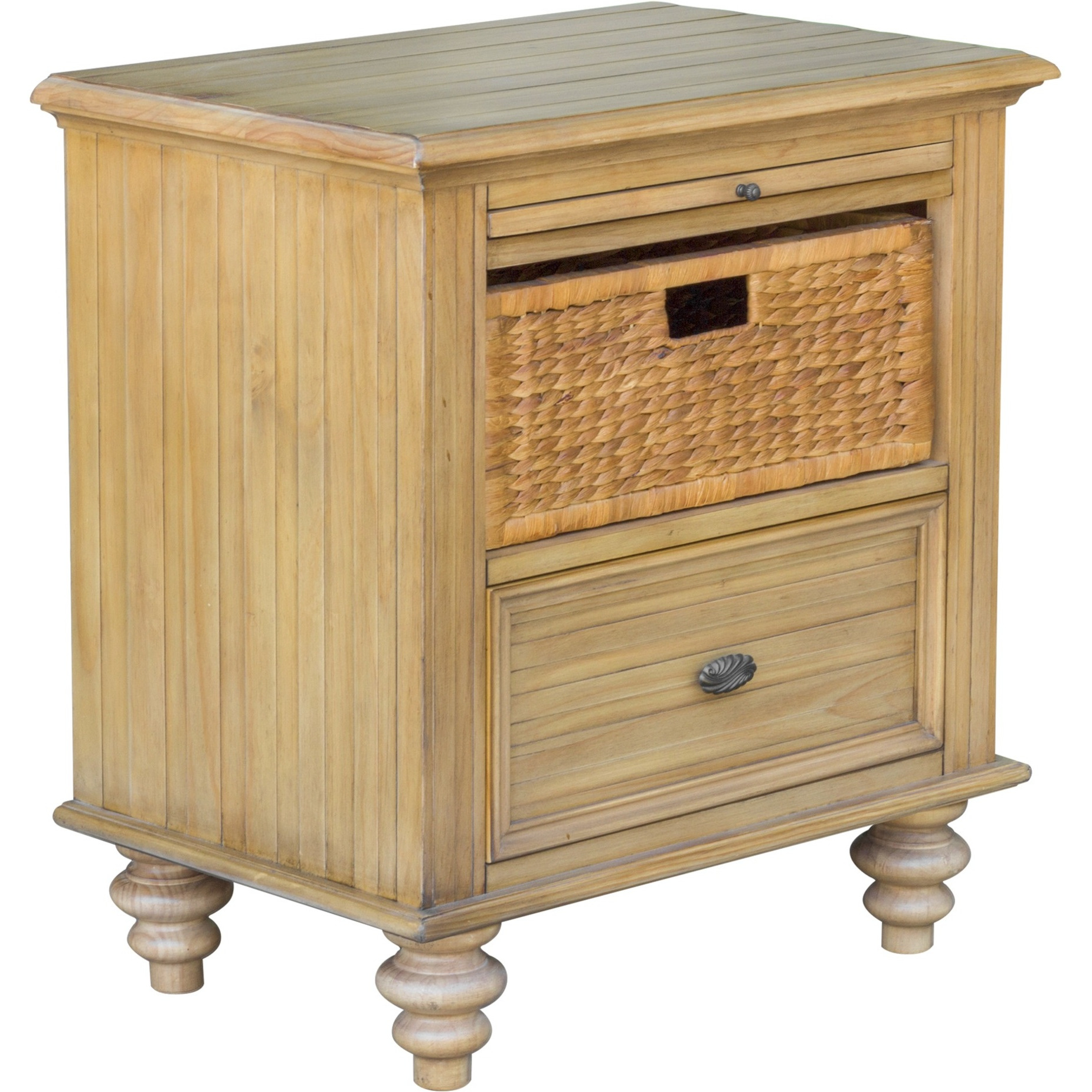 Sunset Trading Vintage Casual Nightstand with Basket
