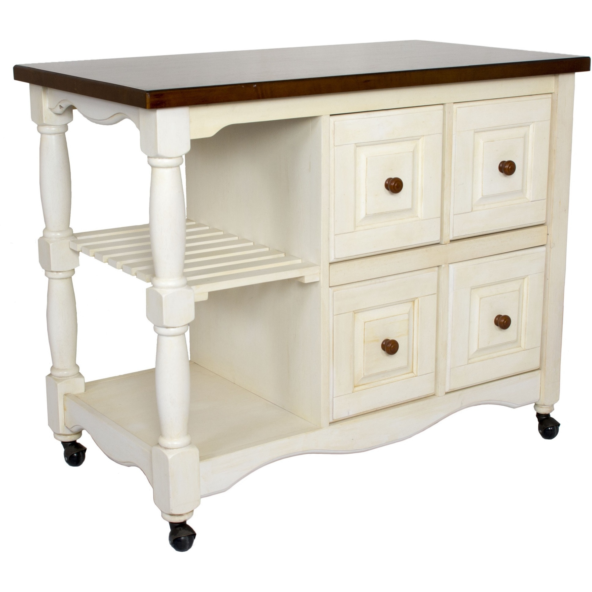 Sunset Trading Andrews Four Drawer Kitchen Cart