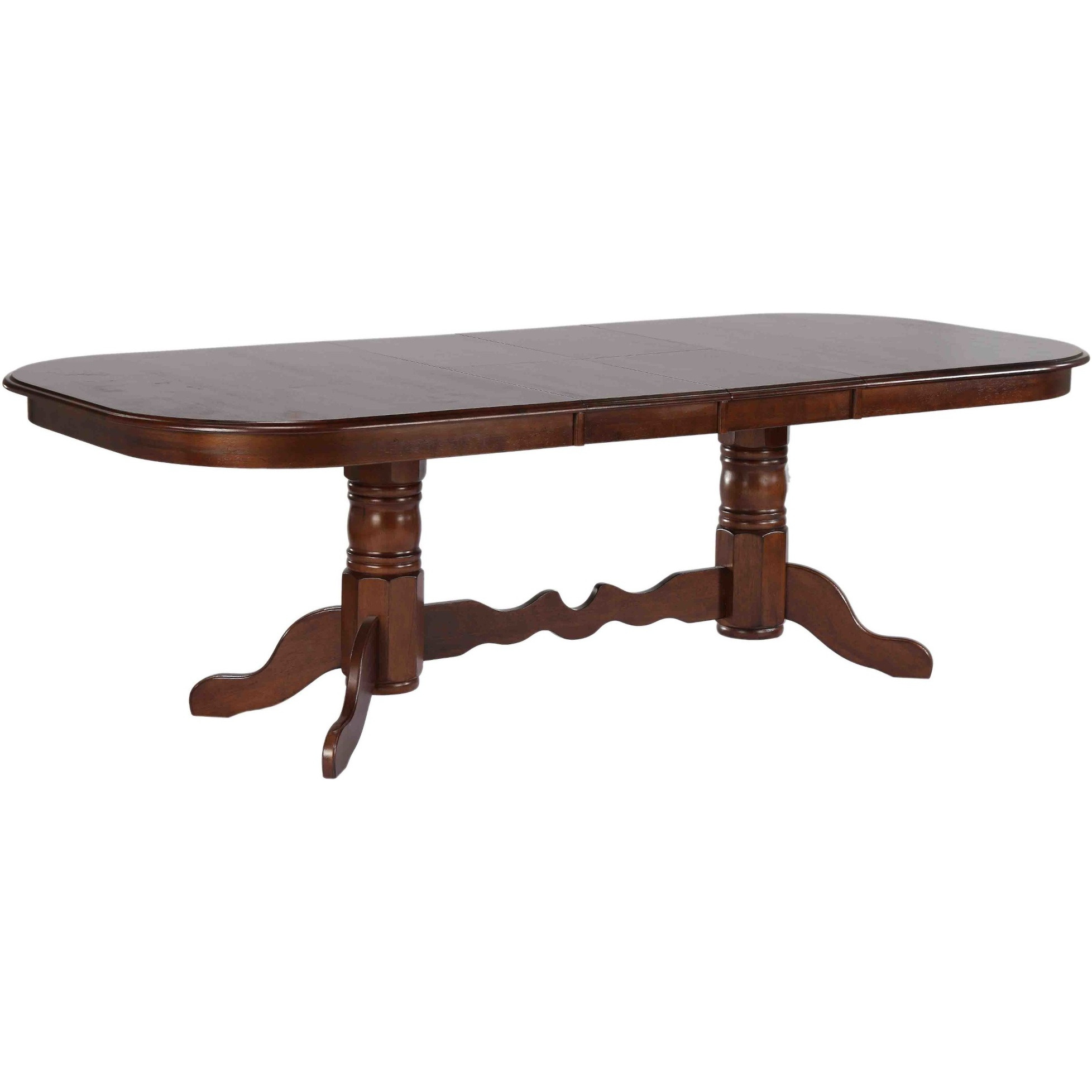 Sunset Trading Andrews 96" Oval Double Pedestal Butterfly Extendable Dining Table | Chestnut Brown | Seats 10