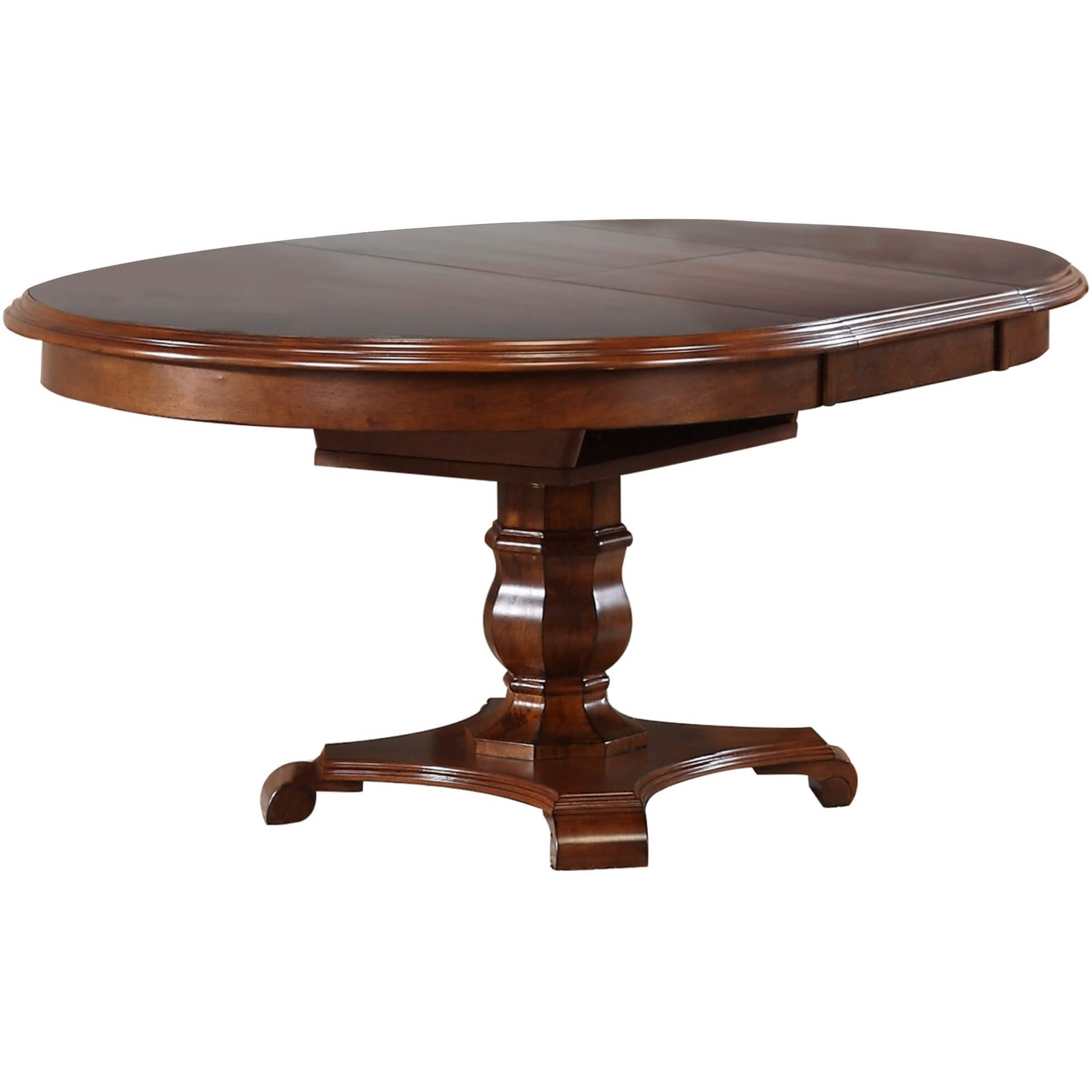 Sunset Trading Andrews 48" Round or 66" Oval Butterfly Leaf Extendable Dining Table | Chestnut Brown | Seats 6