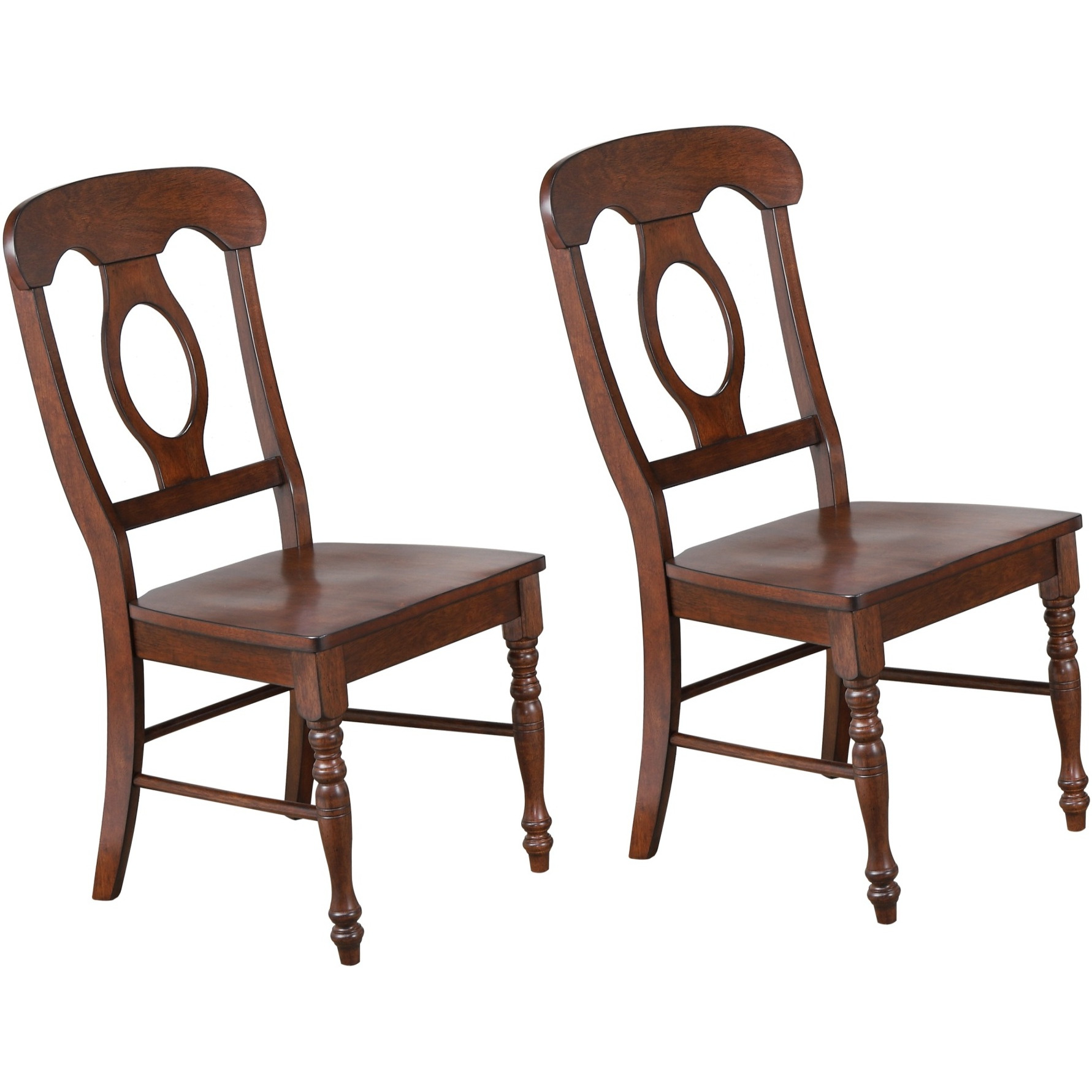 Sunset Trading Andrews Napoleon Dining Chair | Chestnut Brown | Set of 2