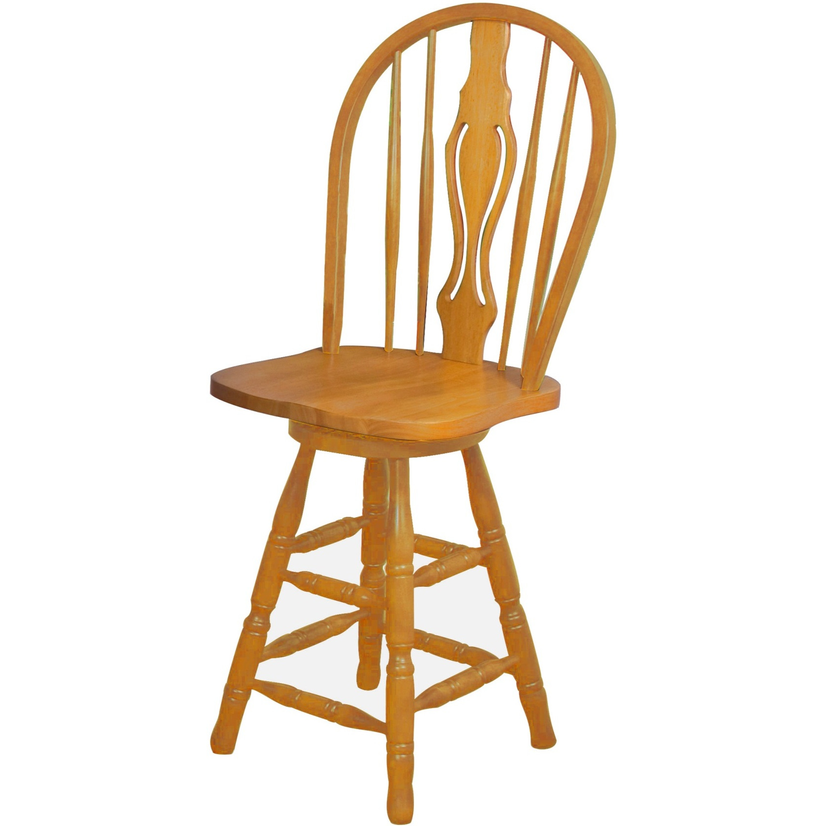 Sunset Trading Oak Selections 24" Keyhole Barstool | Counter Height Stool | Light Oak