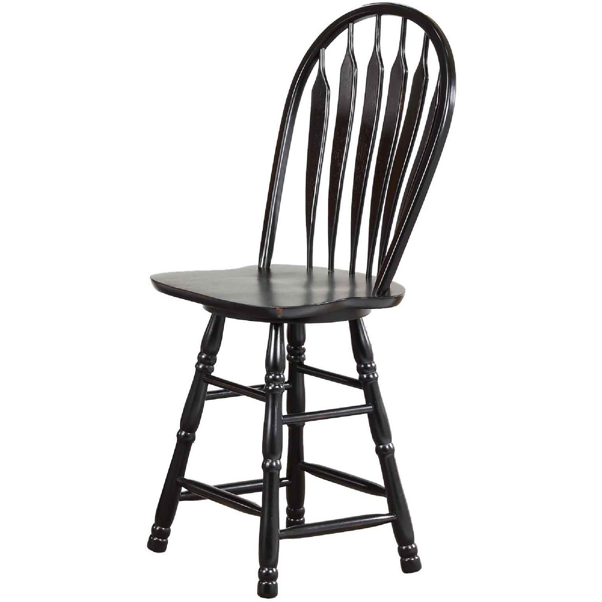 Sunset Trading Black Cherry Selections 24" Swivel Barstool | Counter Height Stool | Antique Black