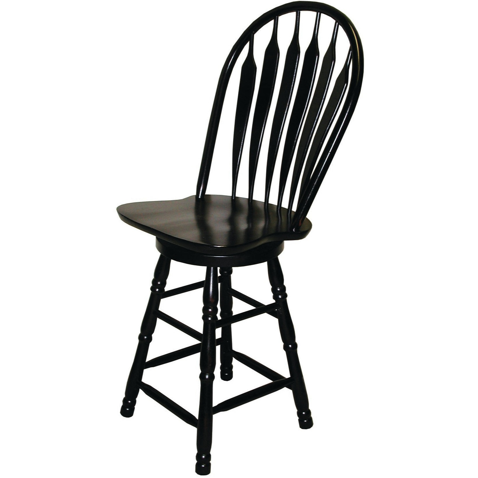 Sunset Trading Black Cherry Selections 24" Swivel Barstool | Counter Height Stool | Antique Black