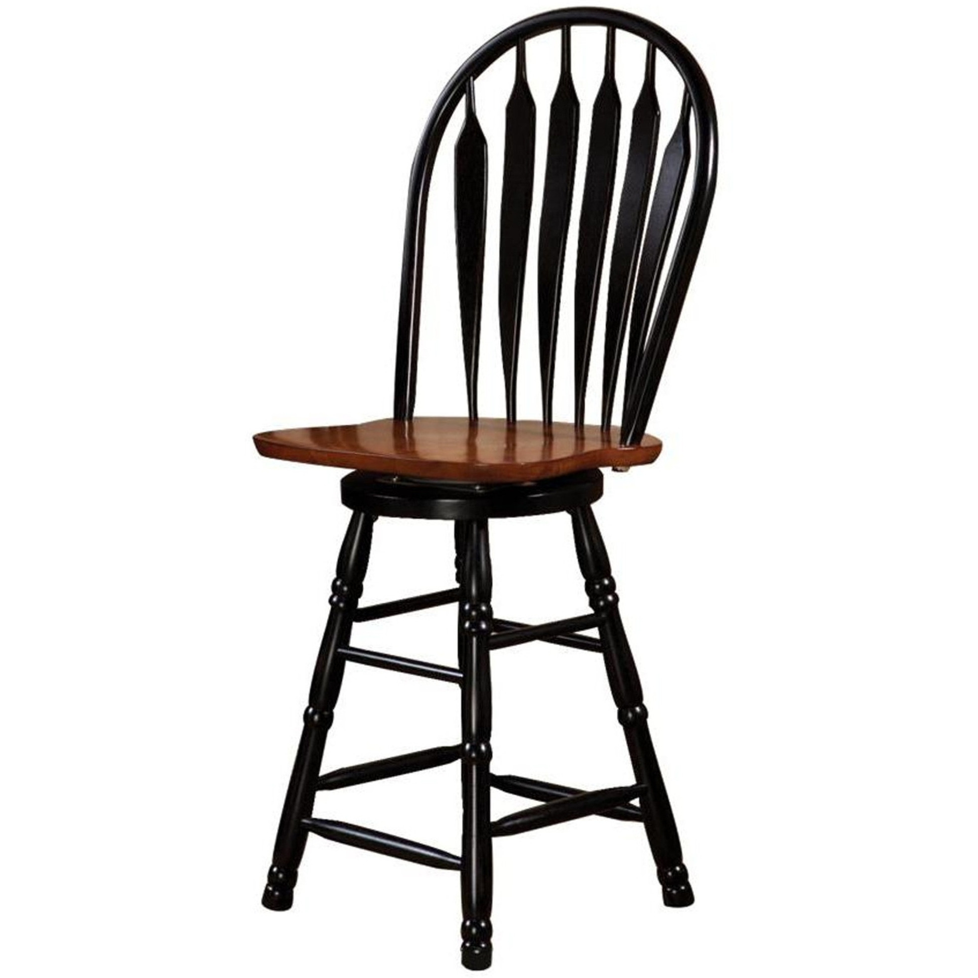 Sunset Trading Black Cherry Selections 24" Swivel Barstool | Counter Height Stool | Antique Black and Cherry