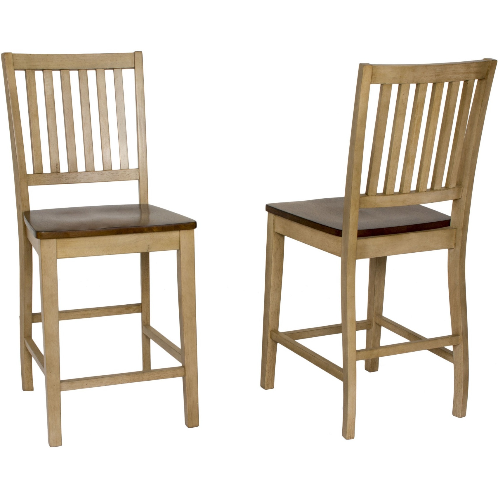 Sunset Trading Brook 3 Piece 36" Round Pub Table Set with Slat Back Stools | Counter Height Dining | Seats 4