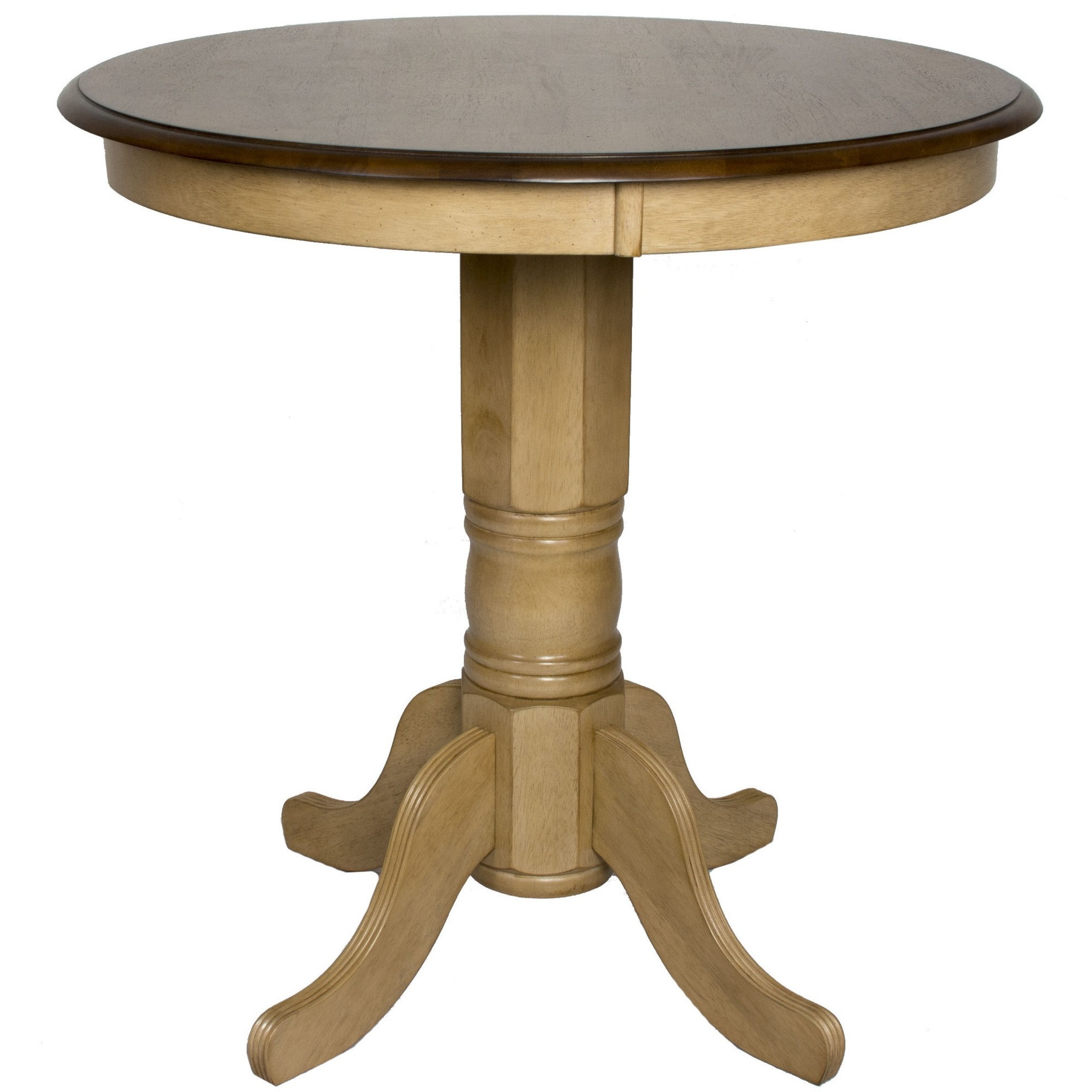 Sunset Trading Brook Round 36" Round Pub Pedestal Dining Table | Counter Height Dining | Seats 4