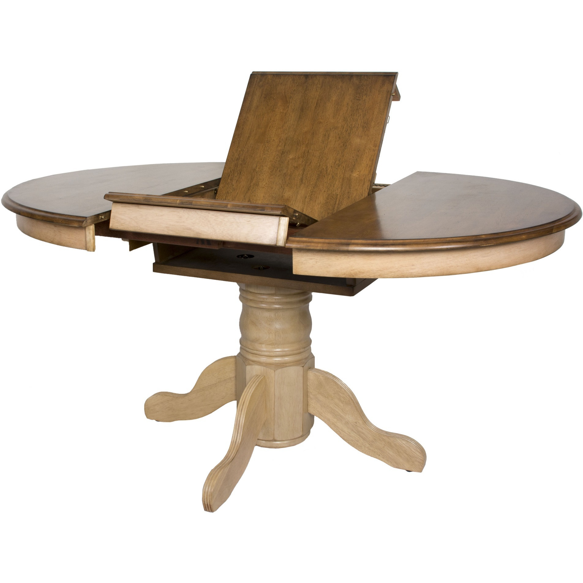 Sunset Trading Brook 8 Piece 42" Round or 60" Oval Extendable Dining Set | Butterfly Leaf Table | Server | Seats 6