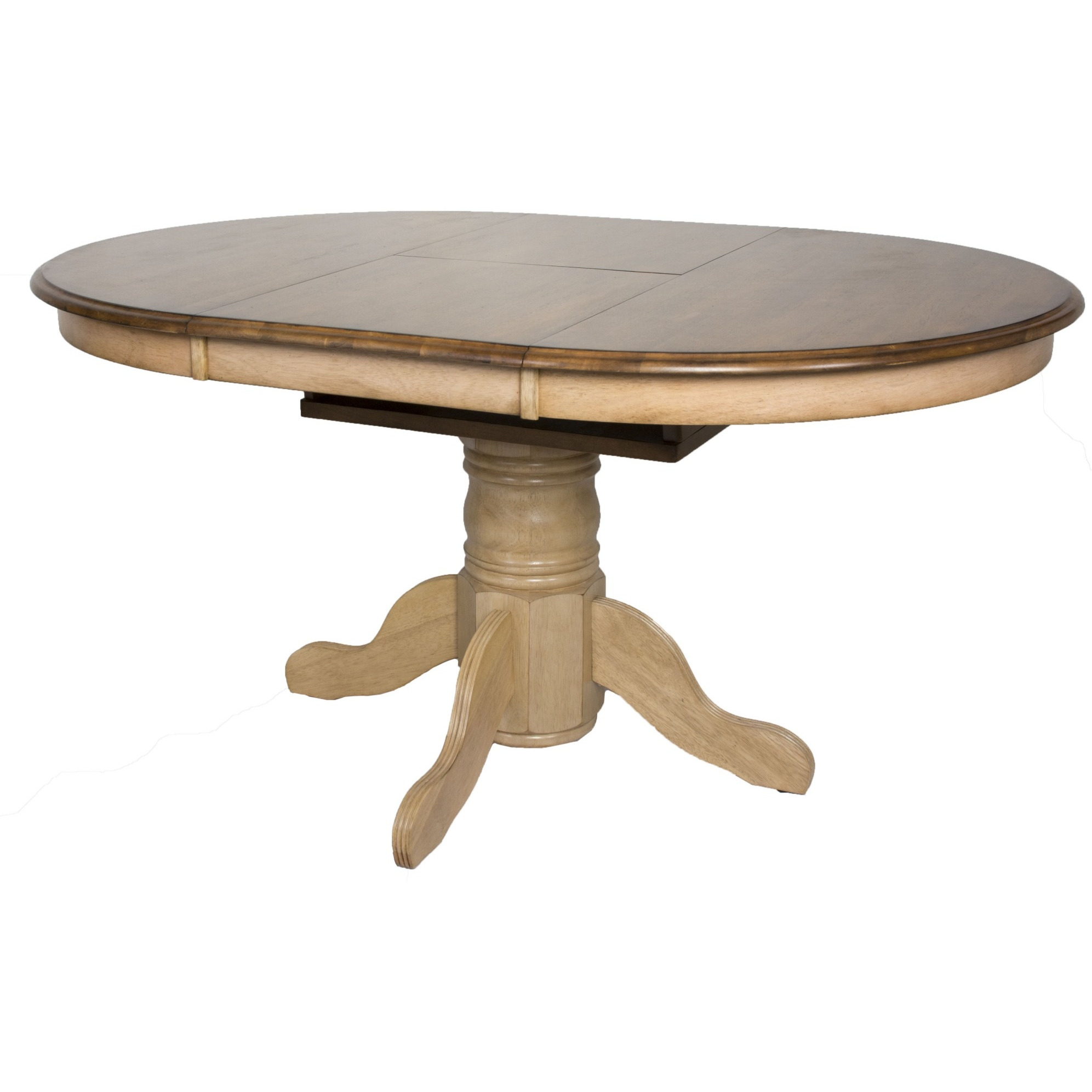 Sunset Trading Brook 8 Piece 42" Round or 60" Oval Extendable Dining Set | Butterfly Leaf Table | Server | Seats 6