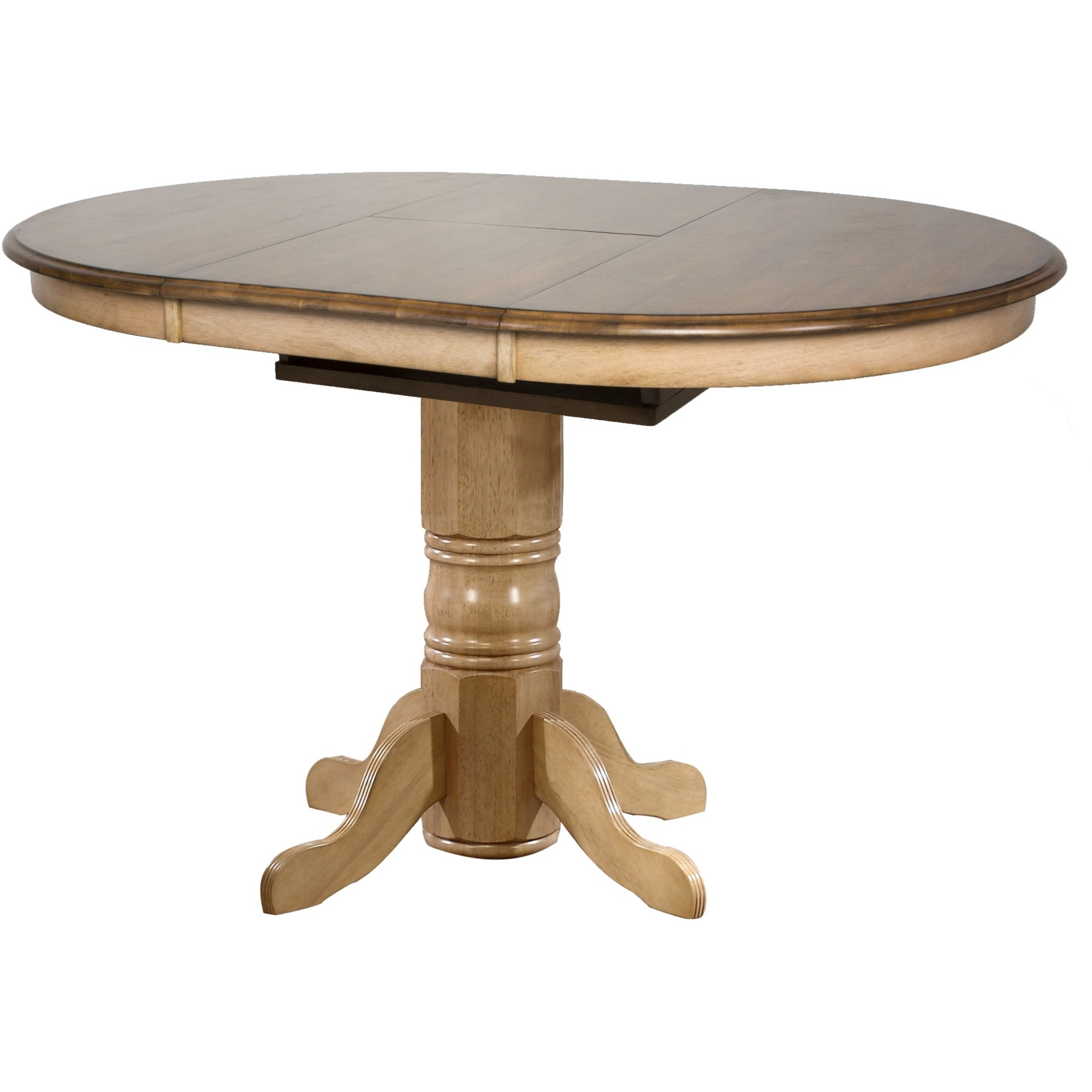Sunset Trading Brook 5 Piece 42" Round or 60" Oval Extendable Dining Set | Butterfly Leaf Counter Height Table | Napoleon Stools | Seats 6