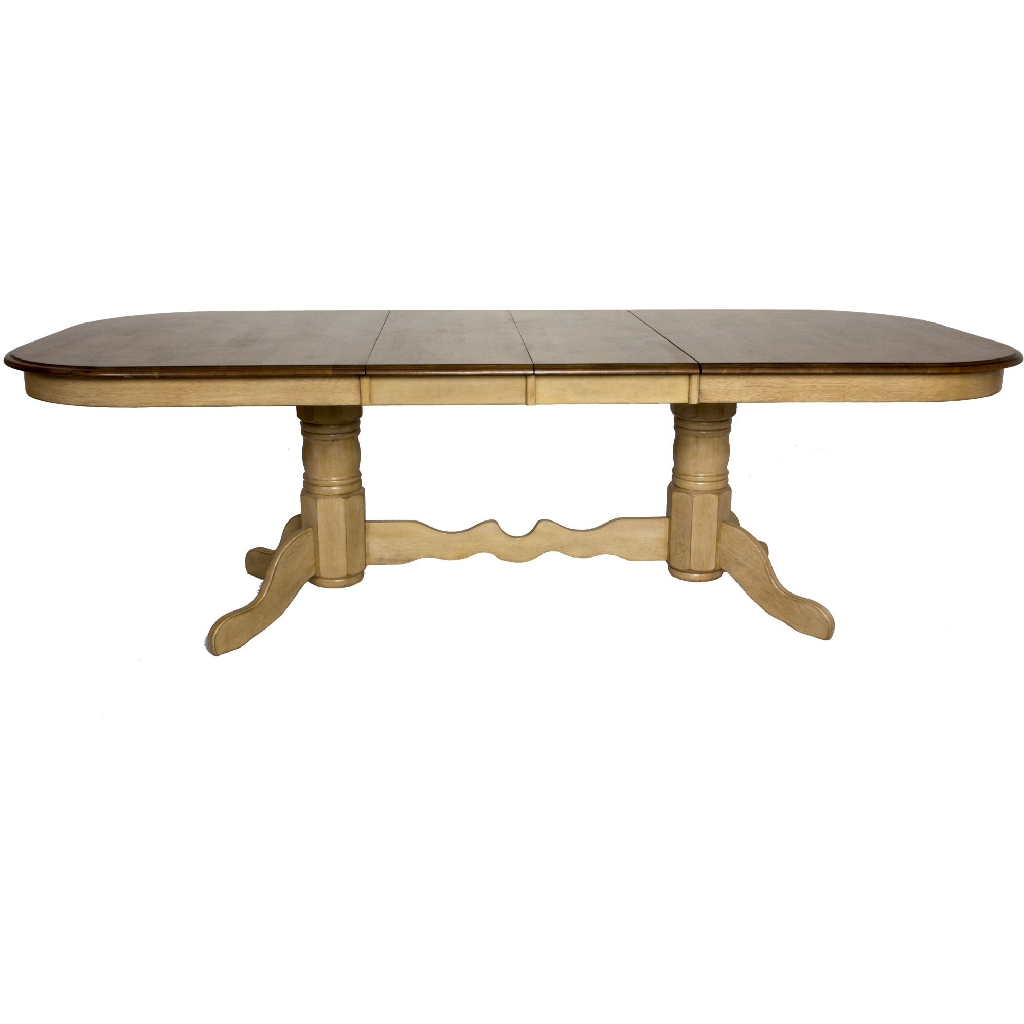 Sunset Trading Brook 8 Piece 96" Oval Extendable Dining Set with Napoleon Chairs | Double Pedestal Table | Server | Seats 10