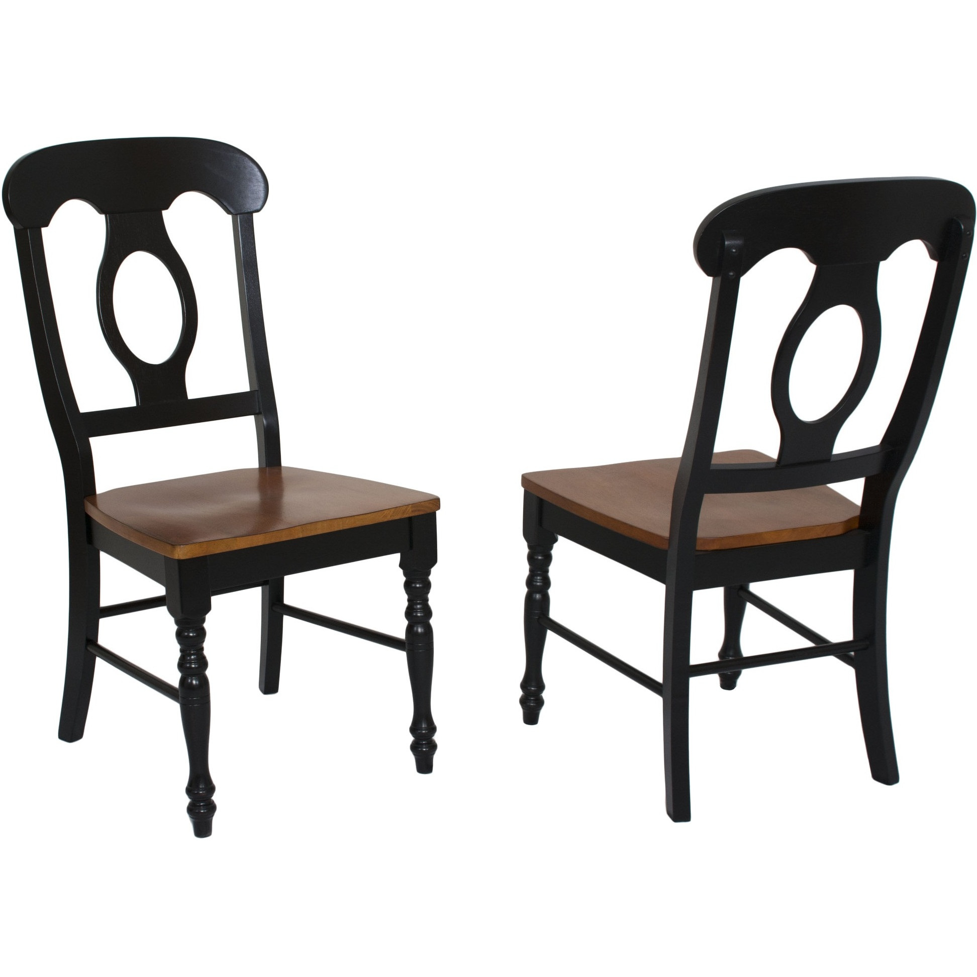 Sunset Trading Black Cherry Selections Napoleon Dining Chair | Antique Black and Cherry | Set of 2