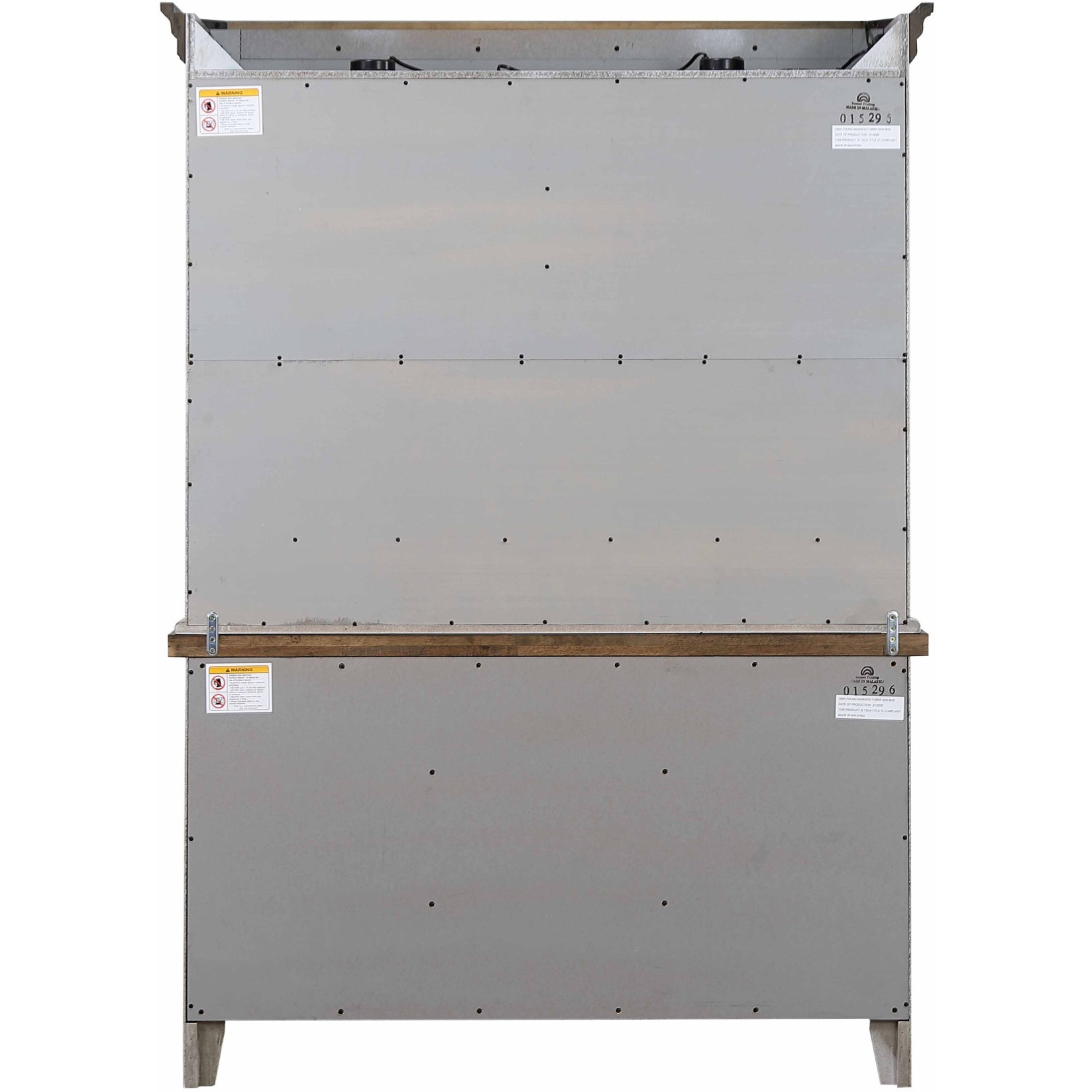 Sunset Trading Country Grove Buffet and Lighted Hutch | Distressed Gray and Brown Wood