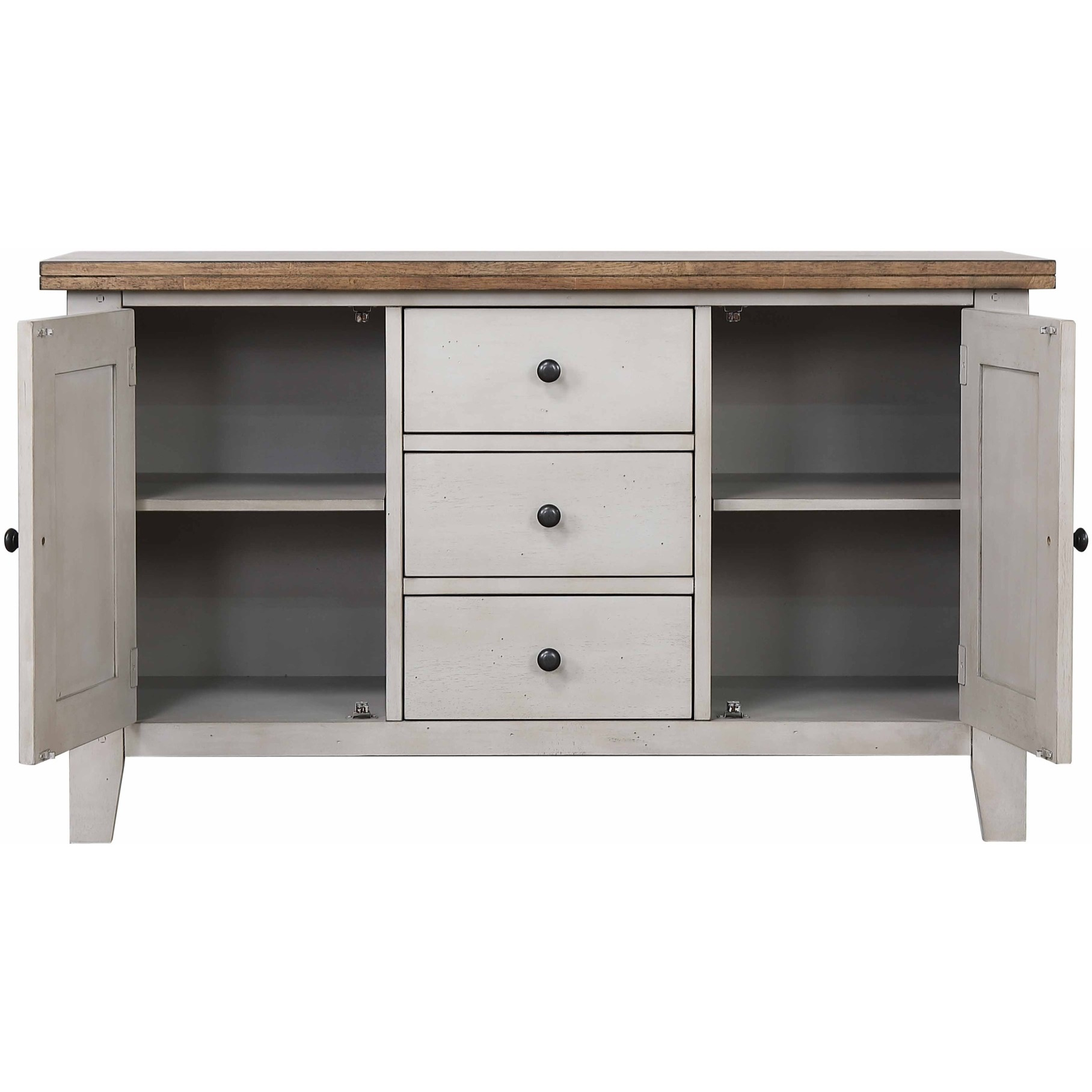 Sunset Trading Country Grove Buffet | Distressed Gray and Brown Wood