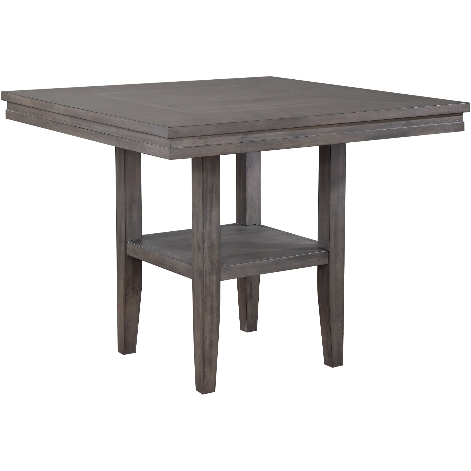 Sunset Trading Shades of Gray 5 Piece 45" Square Pub Set | Table with Storage Shelf | Counter Height Dining | Seats 6
