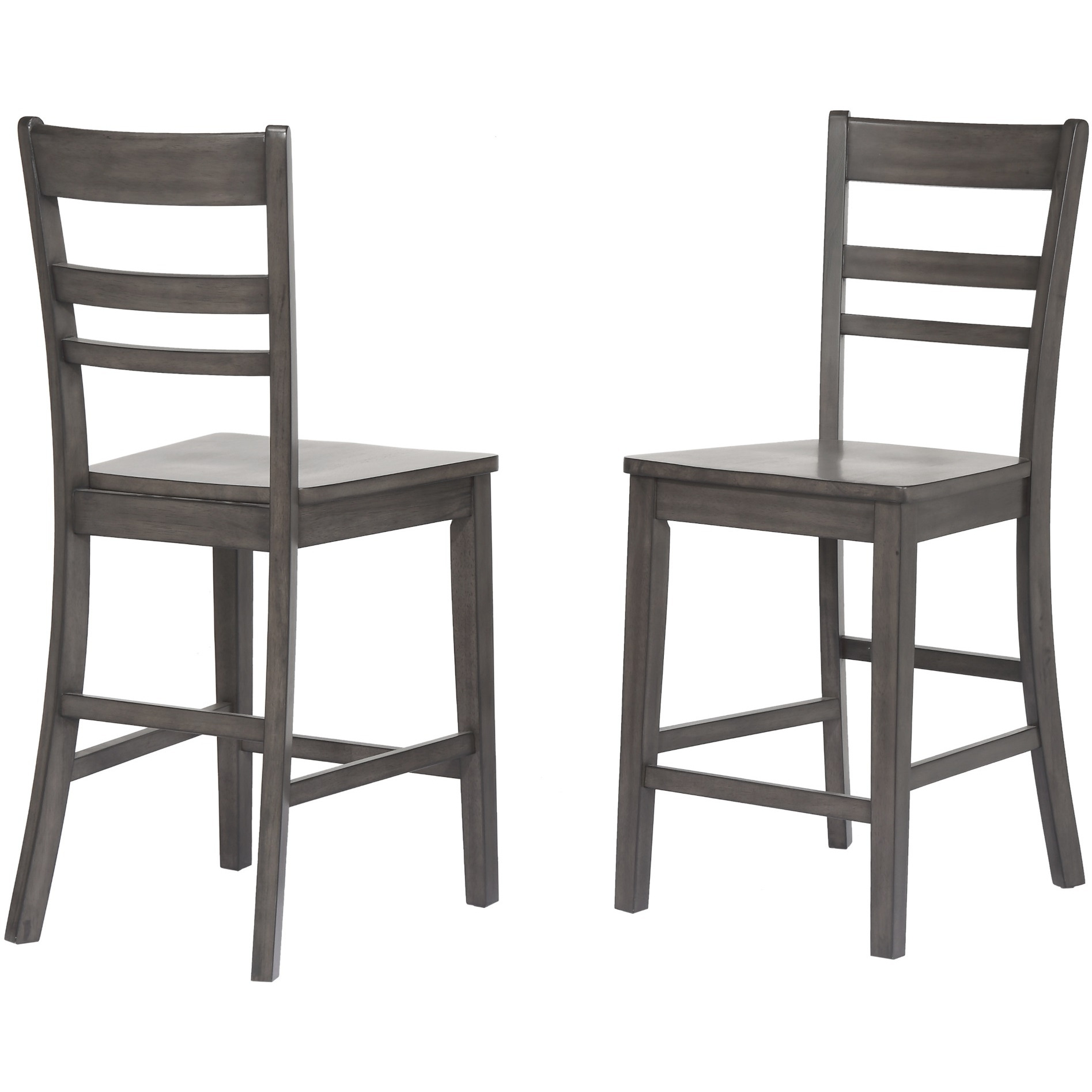 Sunset Trading Shades of Gray Slat Back Stools | Set of 2