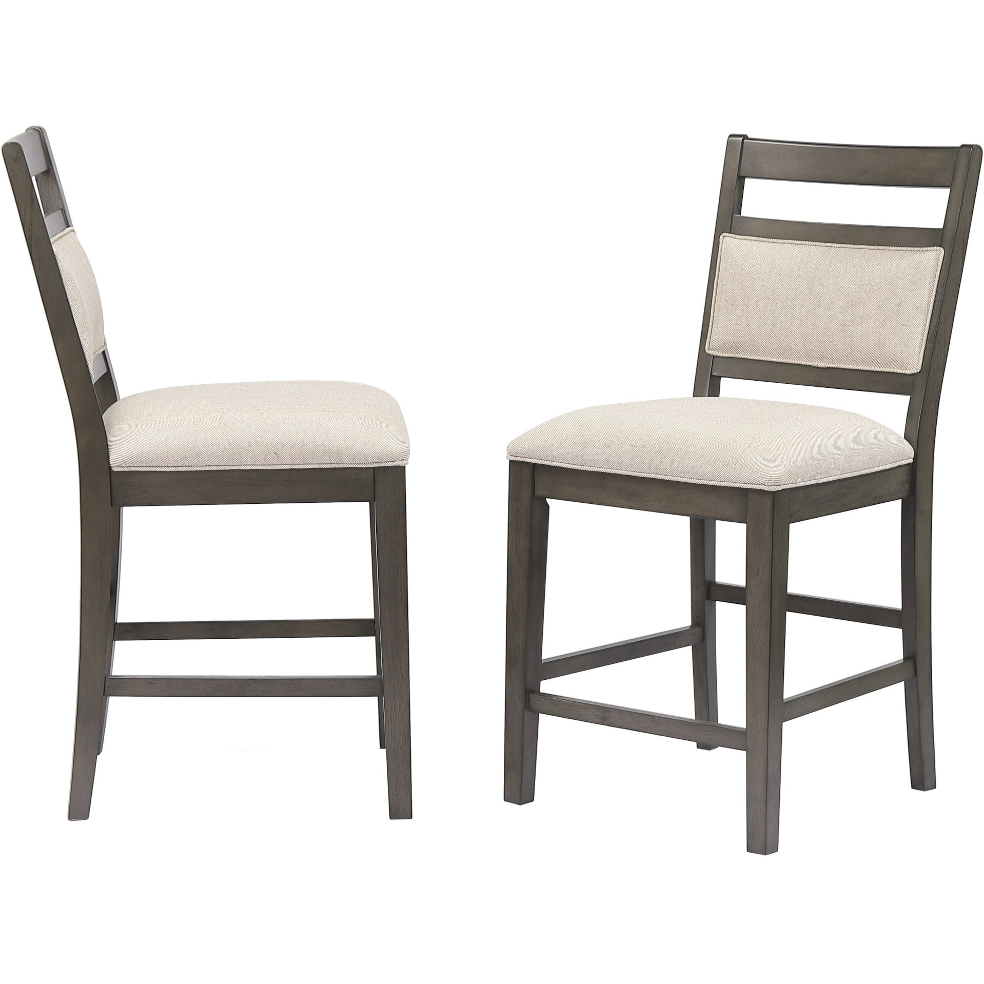 Sunset Trading Shades of Gray Upholstered Barstool | Fabric Back and Seat | Counter Height Stool