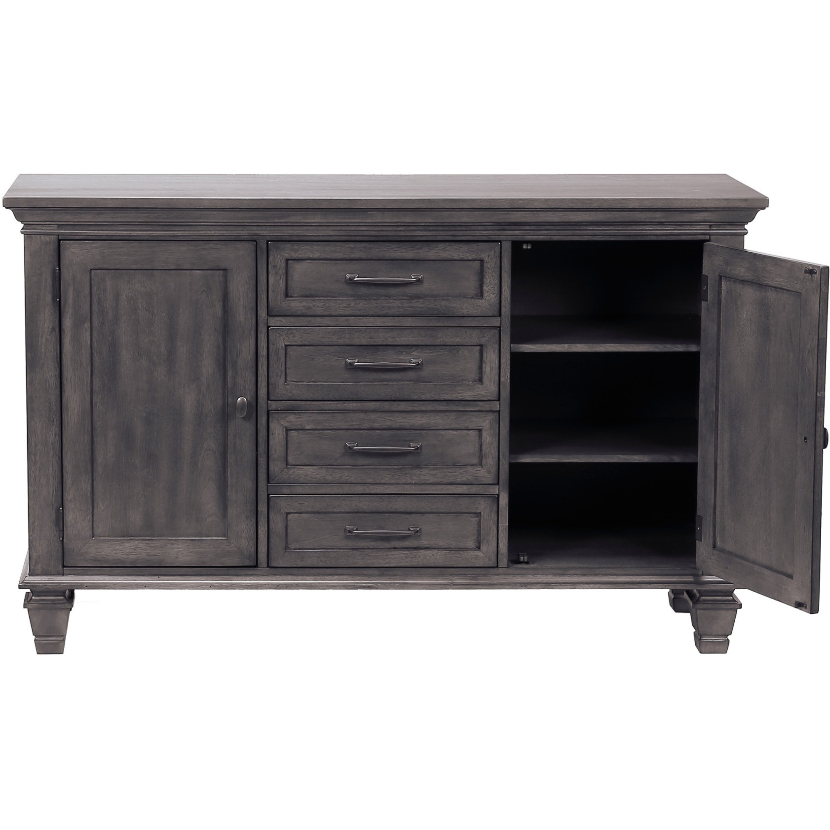 Sunset Trading Shades of Gray Lighted China Cabinet | Wine Storage