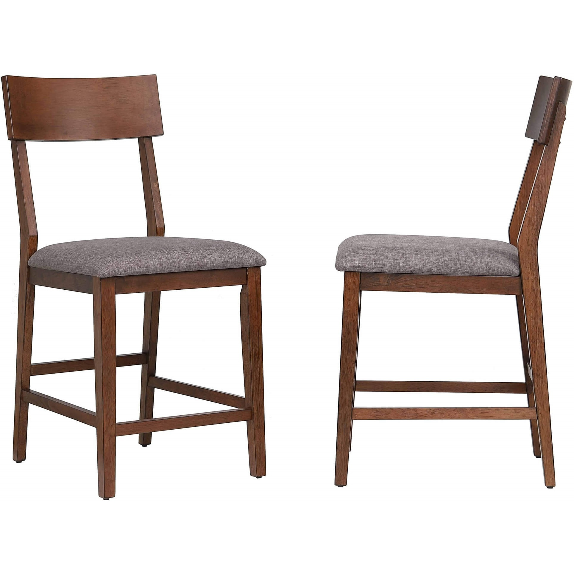 Sunset Trading Mid Century Bar Stool | Counter Height | Padded Performance Fabric Seat  | Set of 2