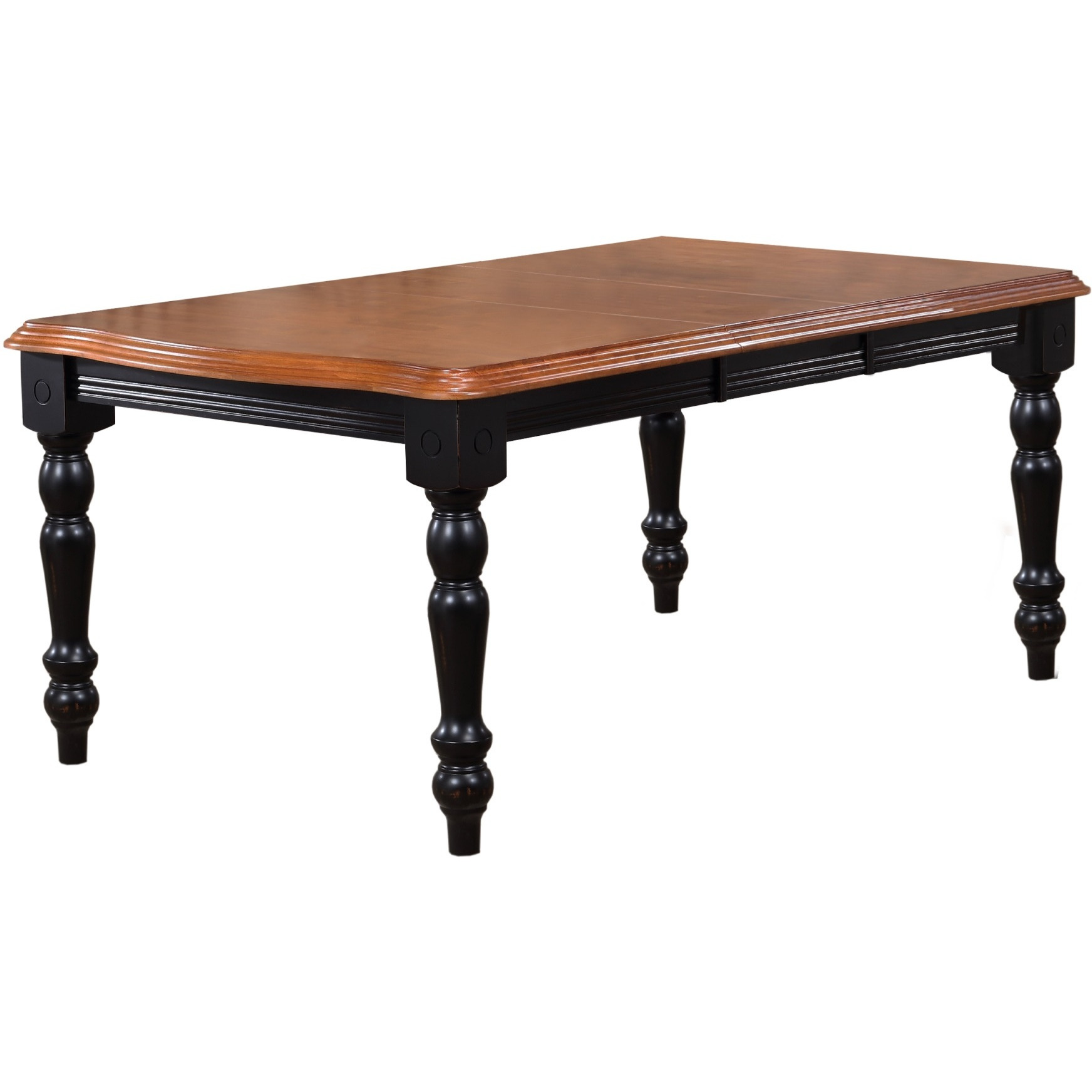 Sunset Trading Black Cherry Selections 72" Rectangular Extendable Dining Table | Antique Black and Cherry | Seats 8