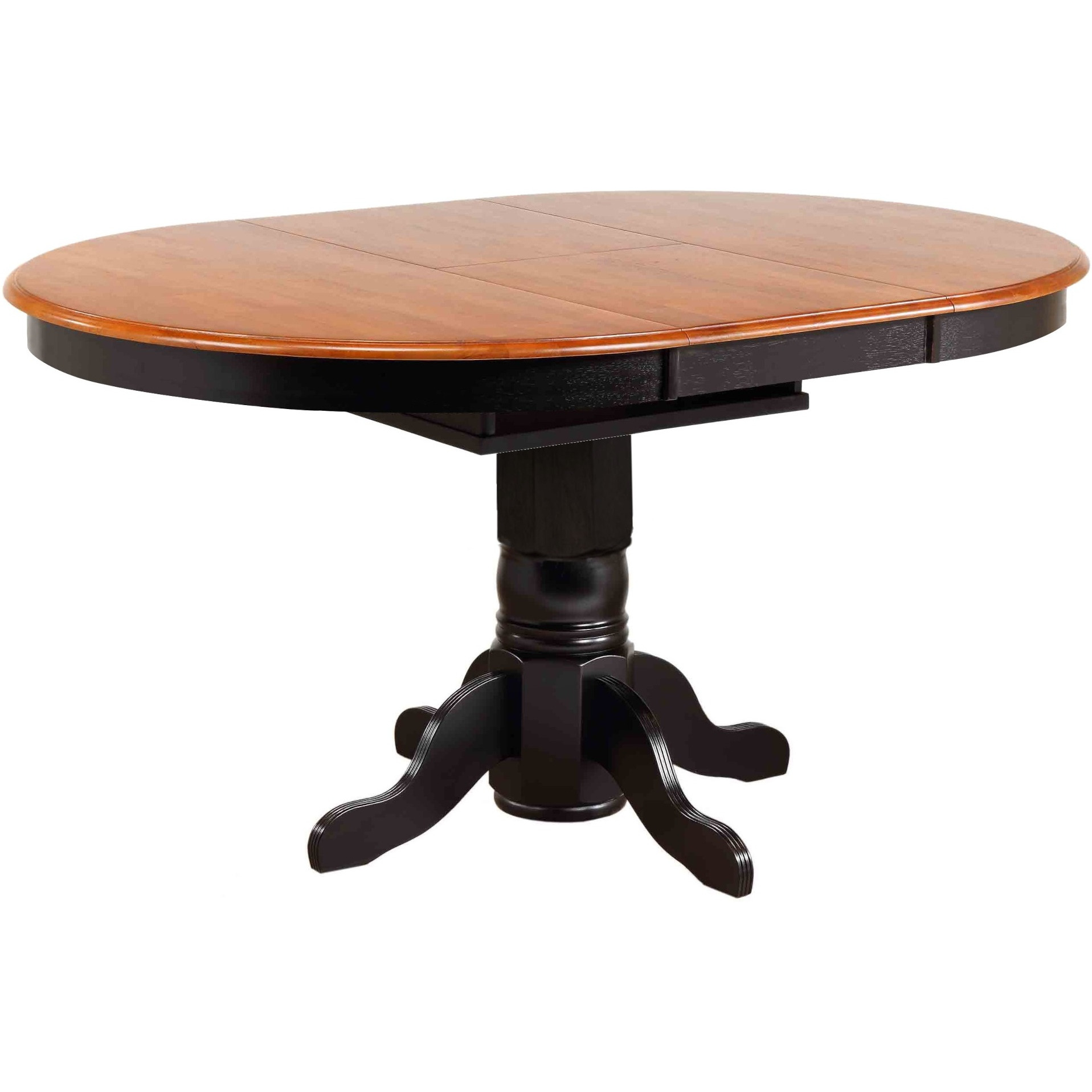 Sunset Trading Black Cherry Selections 66" Oval Pedestal Extendable Butterfly Leaf Pub Table | Antique Black and Cherry| Counter Height Dining | Seats 8