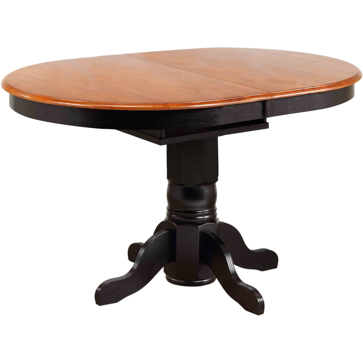 Sunset Trading Black Cherry Selections 66" Oval Pedestal Extendable Butterfly Leaf Pub Table | Antique Black and Cherry| Counter Height Dining | Seats 8