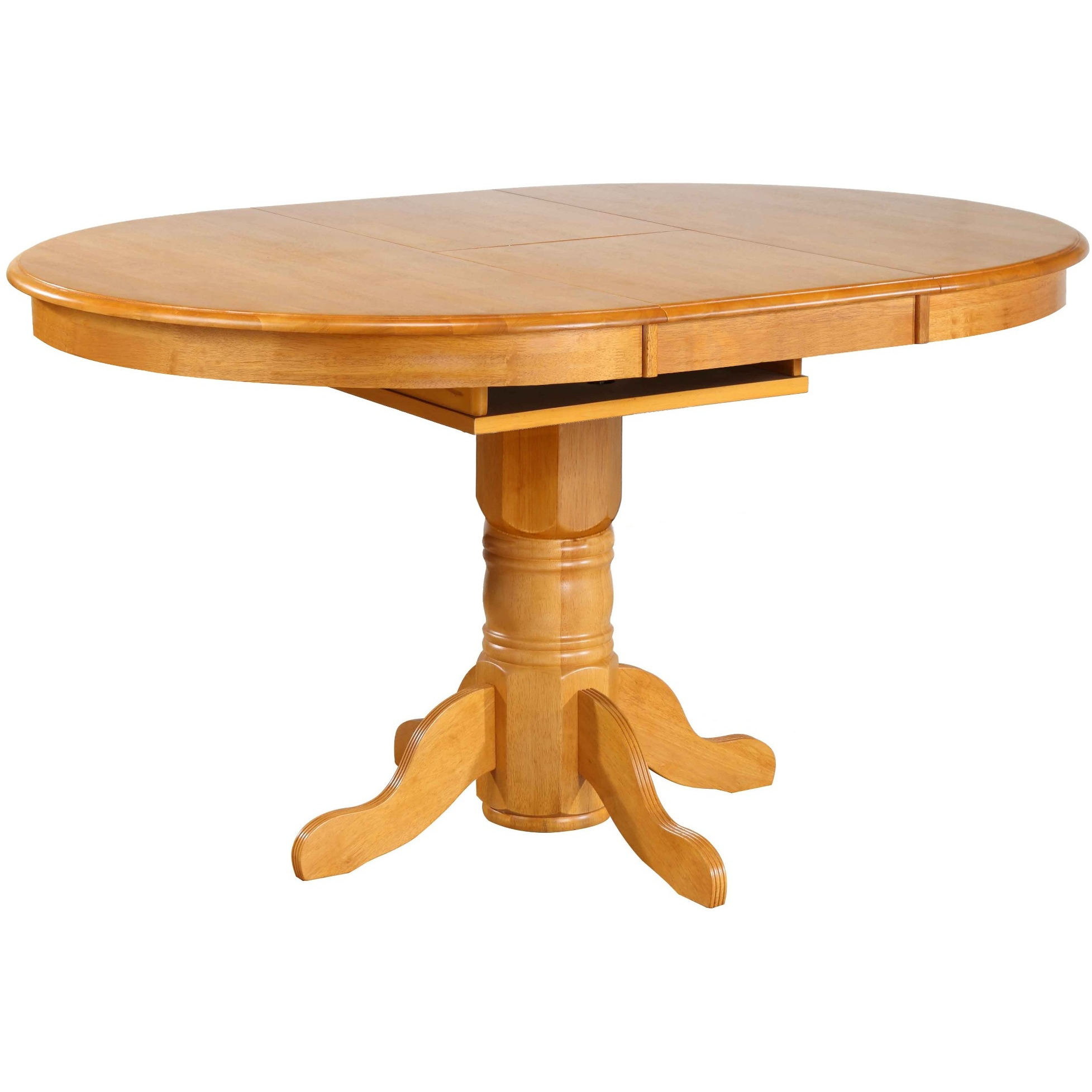 Sunset Trading Oak Selections 66" Oval Pedestal Extendable Butterfly Leaf Pub Table | Counter Height Dining | Light Oak | Seats 8