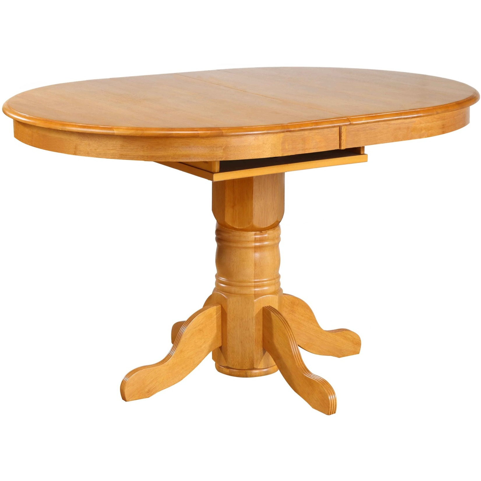 Sunset Trading Oak Selections 66" Oval Pedestal Extendable Butterfly Leaf Pub Table | Counter Height Dining | Light Oak | Seats 8