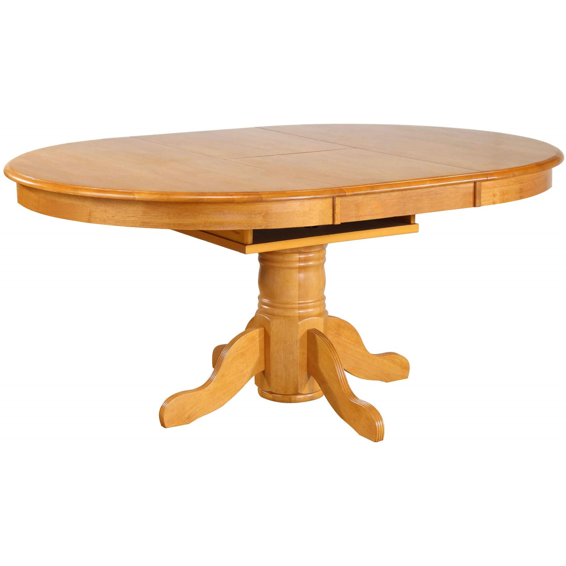 Sunset Trading Oak Selections 66" Oval Pedestal Extendable Butterfly Leaf Dining Table | Light Oak | Seats 8