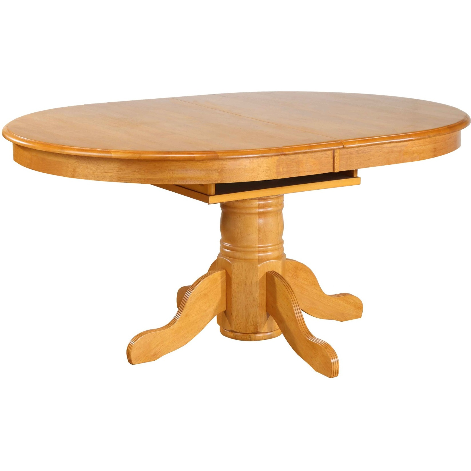 Sunset Trading Oak Selections 66" Oval Pedestal Extendable Butterfly Leaf Dining Table | Light Oak | Seats 8