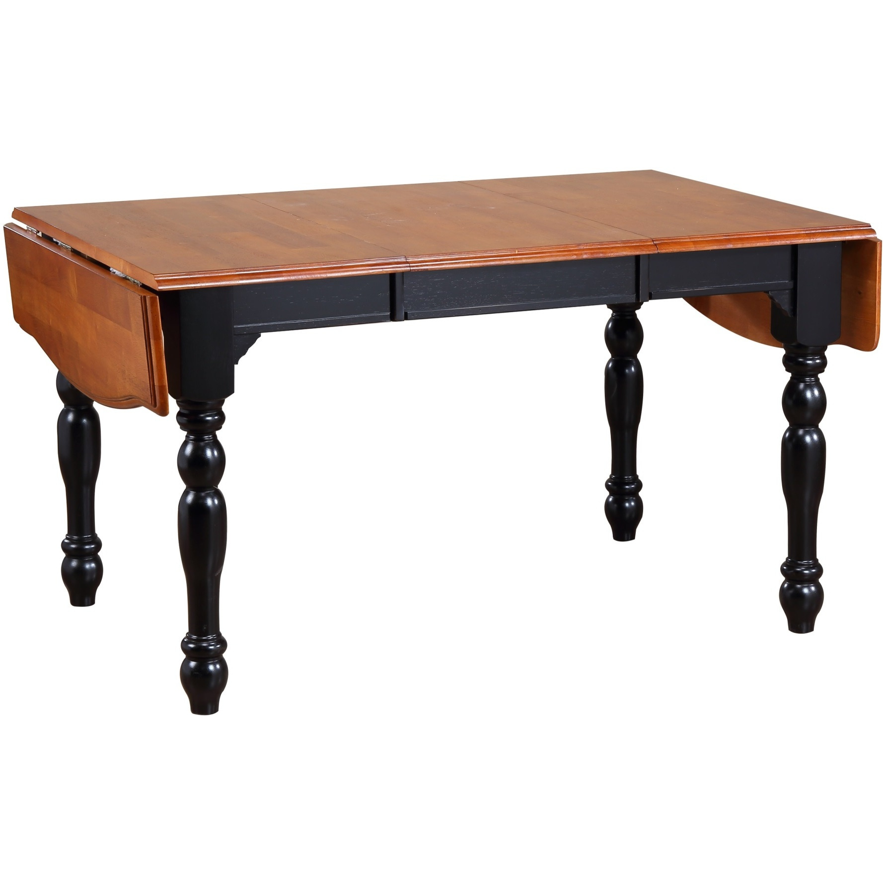 Sunset Trading Black Cherry Selections 5 Piece 72" Rectangular Drop Leaf Extendable Dining Table Set with 4 Napoleon Chairs | Seats 8