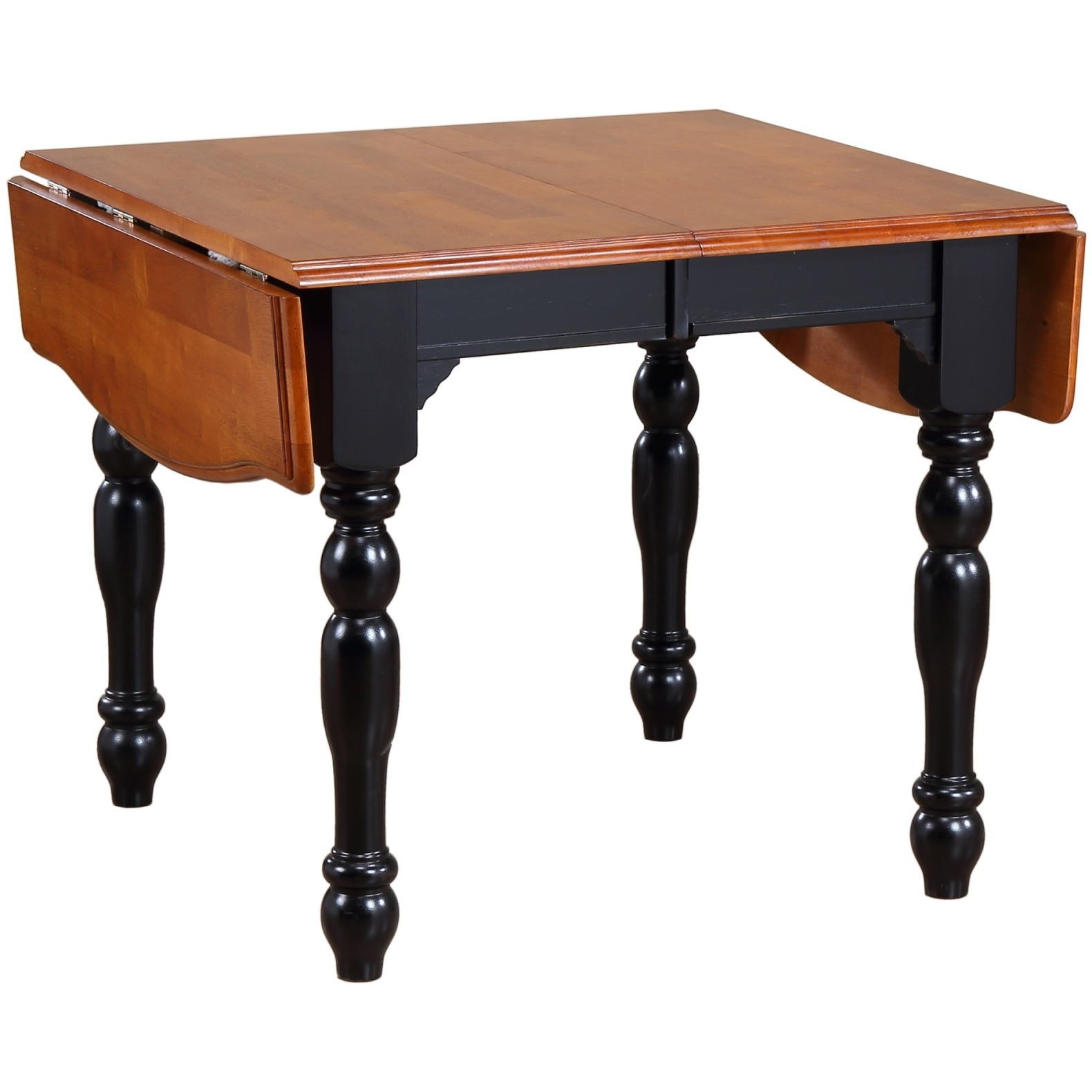 Sunset Trading Black Cherry Selections 5 Piece 72" Rectangular Drop Leaf Extendable Dining Table Set with 4 Napoleon Chairs | Seats 8
