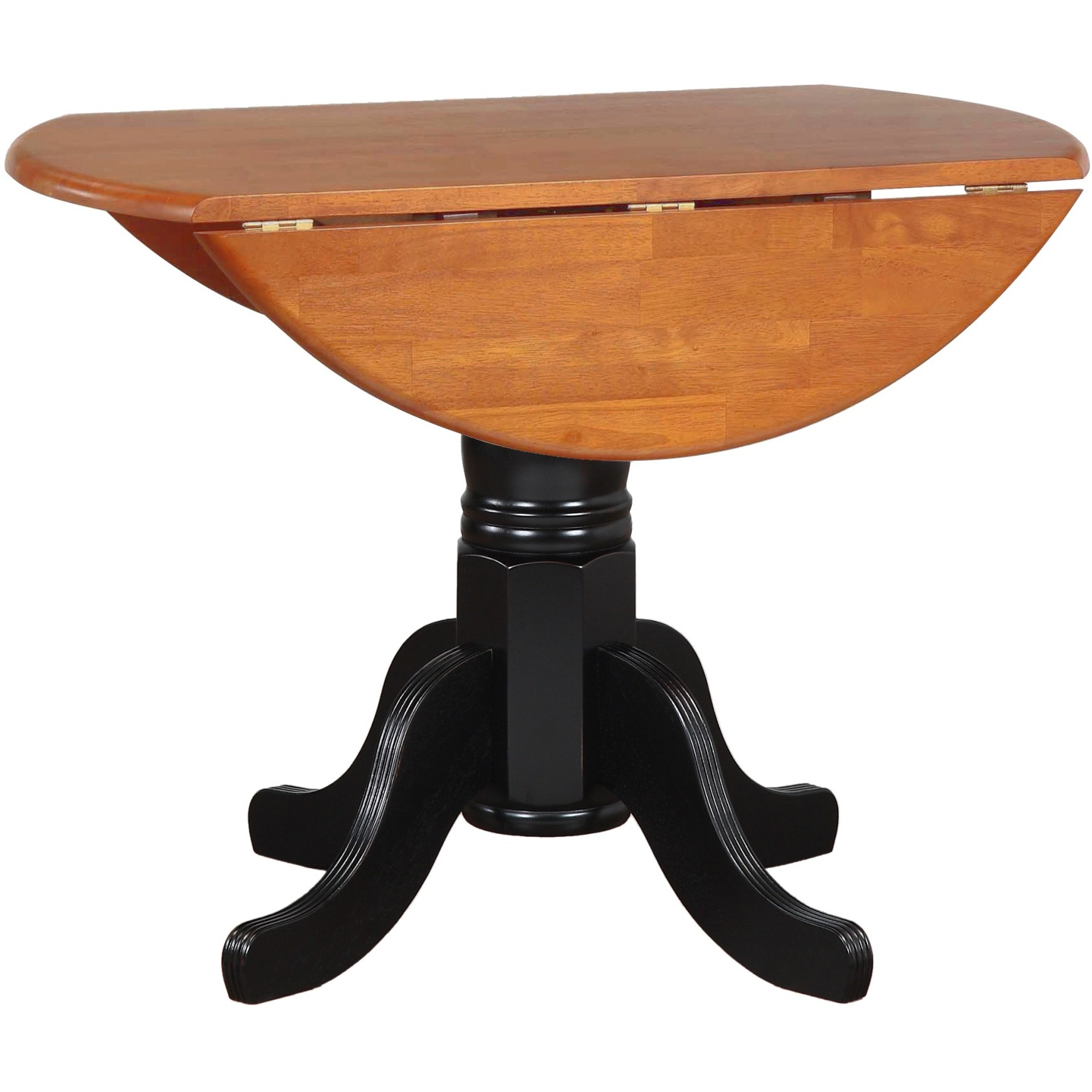 Sunset Trading Black Cherry Selections 3 Piece 42" Round Extendable Dining Set with 2 Arrowback Chairs | Drop Leaf Table | Seats 6